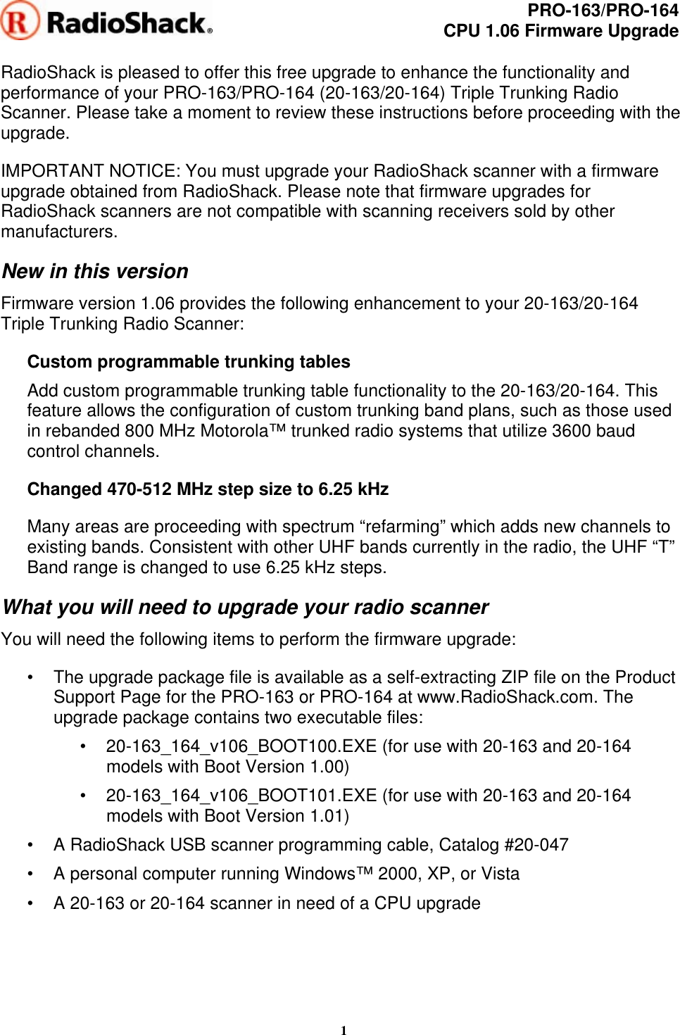 Page 1 of 3 - Radio-Shack Radio-Shack-20-163-Users-Manual- PRO-163/PRO-164 (20-163/20-164)  Radio-shack-20-163-users-manual