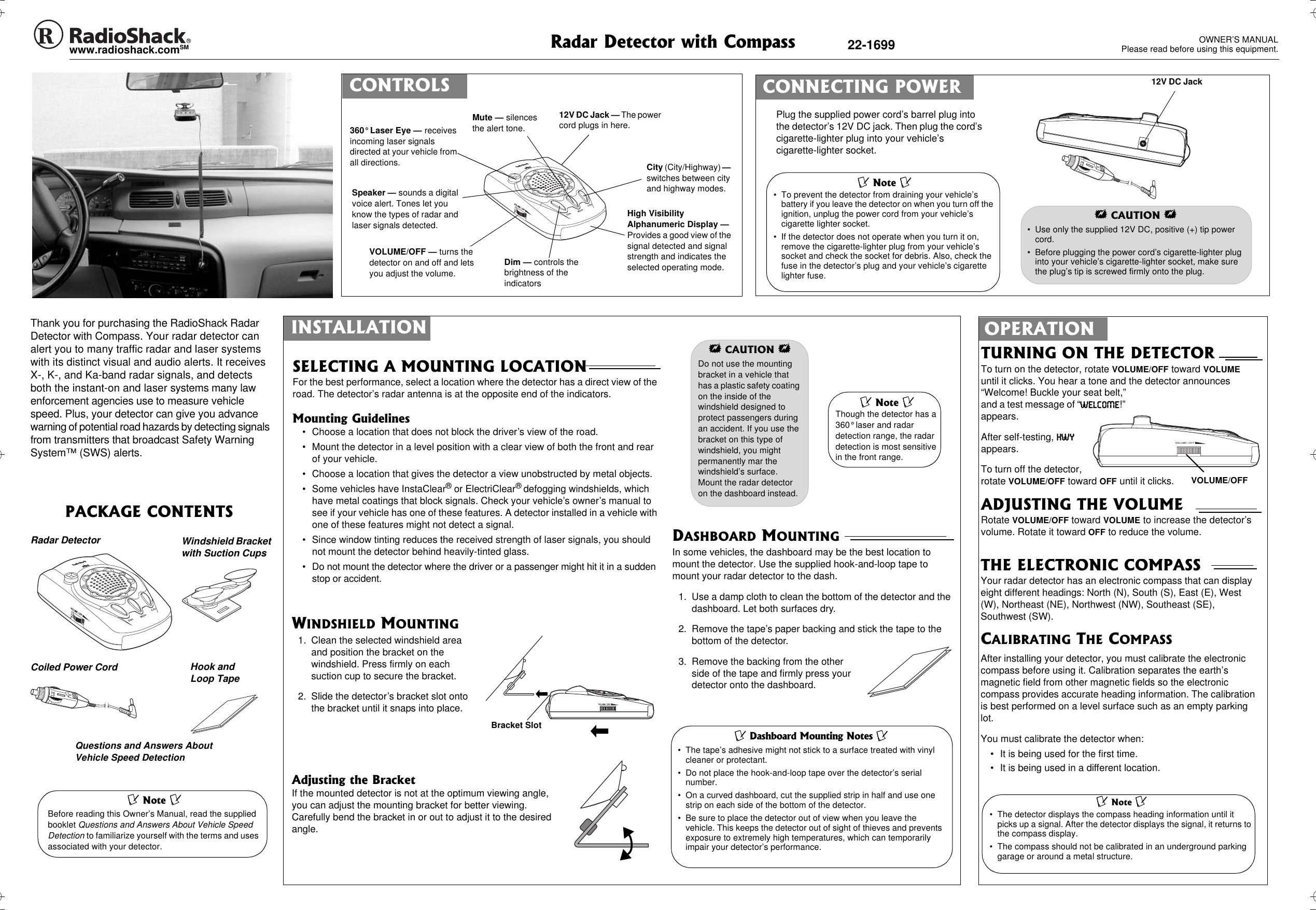 Page 1 of 3 - Radio-Shack Radio-Shack-22-1699-Users-Manual- 22-1699 Radio-shack-22-1699-users-manual