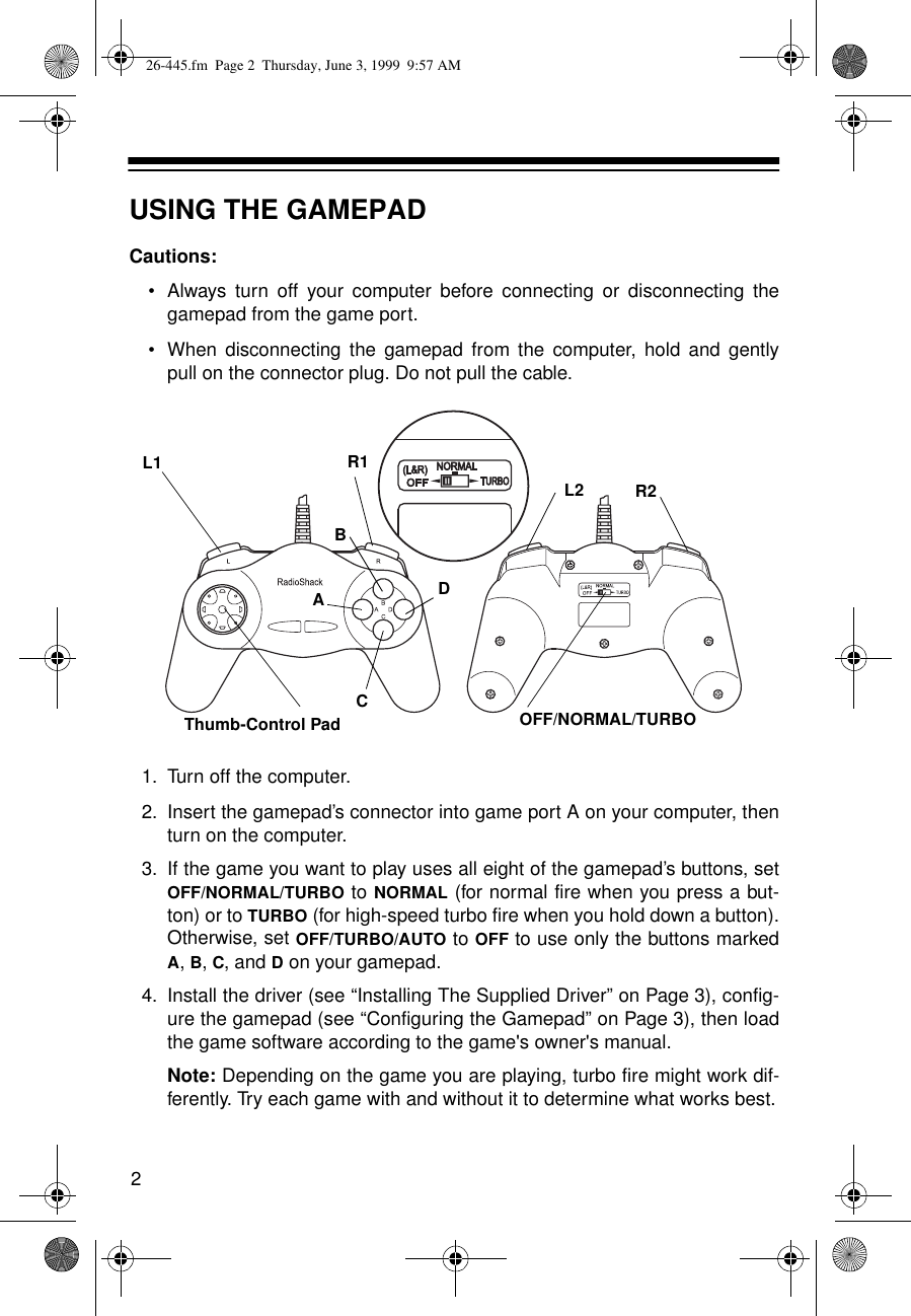 Page 2 of 4 - Radio-Shack Radio-Shack-26-445-Users-Manual- Rsil'dxoi  Radio-shack-26-445-users-manual