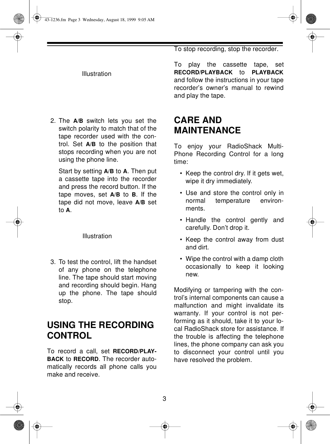 Page 3 of 4 - Radio-Shack Radio-Shack-43-1236-Users-Manual- 43-1236  Radio-shack-43-1236-users-manual