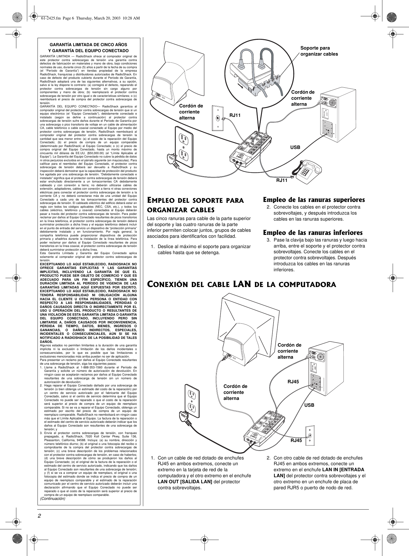 Page 6 of 8 - Radio-Shack Radio-Shack-61-2425-Users-Manual- 61-2425  Radio-shack-61-2425-users-manual