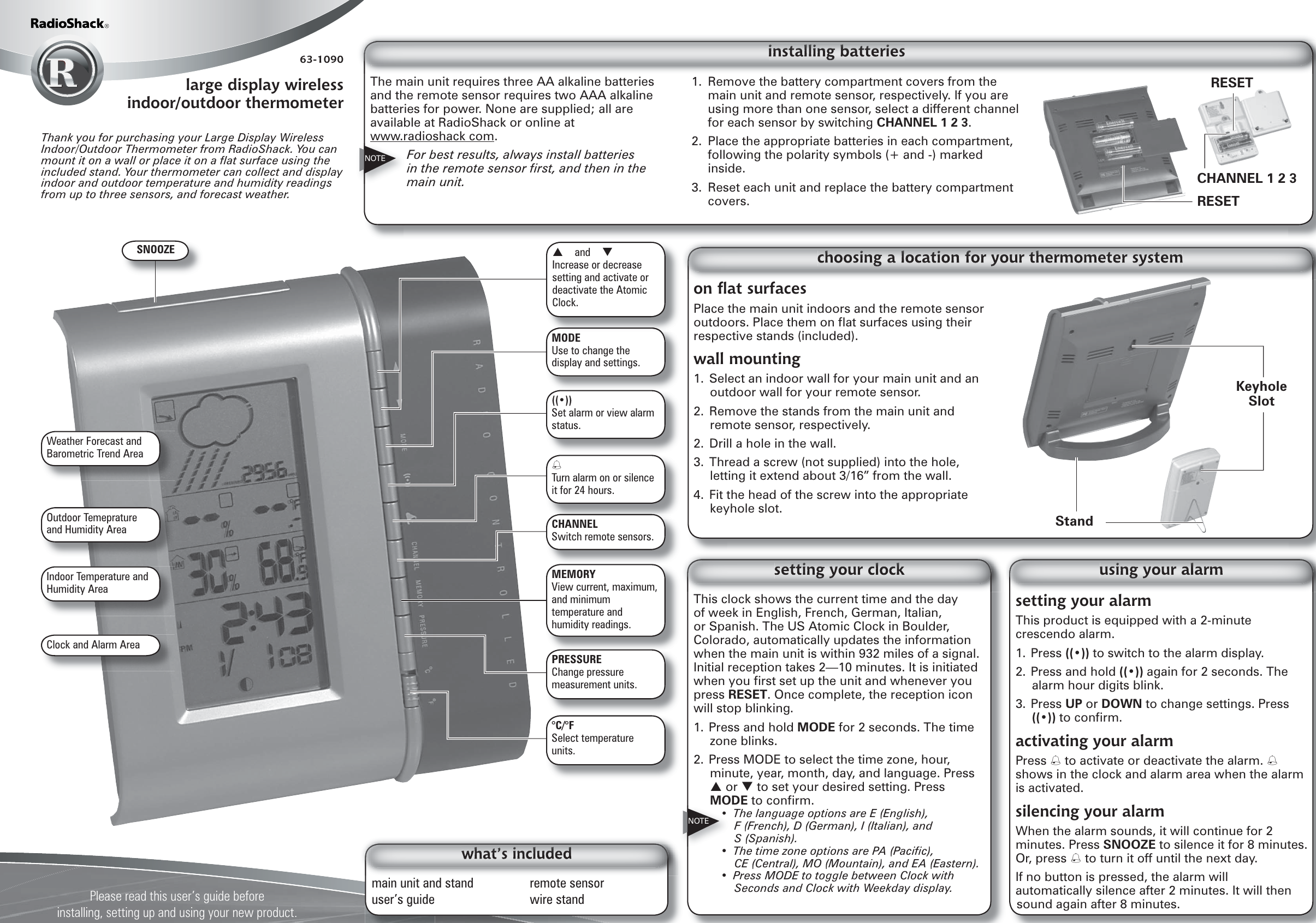 Page 1 of 2 - Radio-Shack Radio-Shack-63-1090-Users-Manual- 63-1090  Radio-shack-63-1090-users-manual