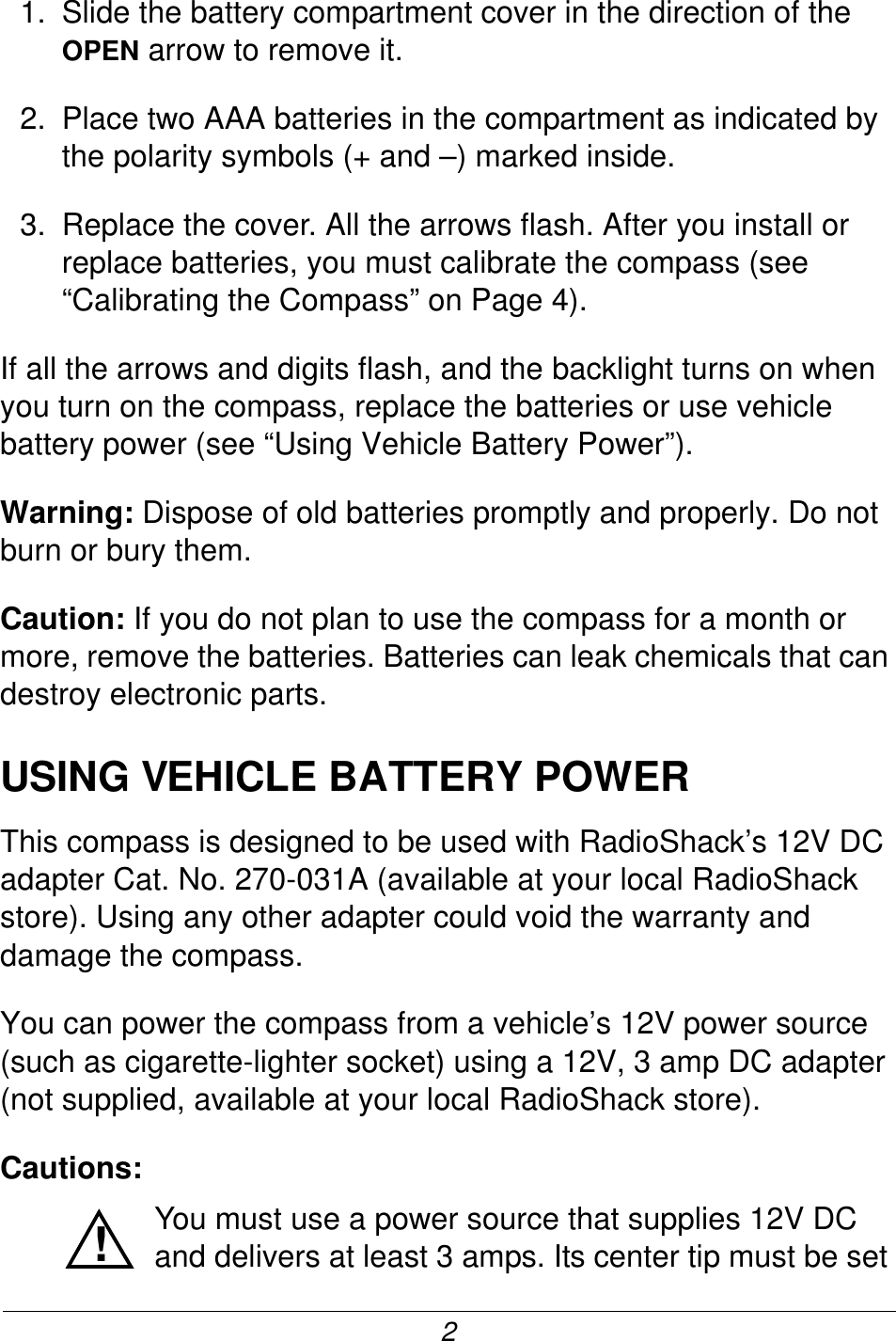 Page 2 of 8 - Radio-Shack Radio-Shack-63-1120-Users-Manual- 63-1120  Radio-shack-63-1120-users-manual