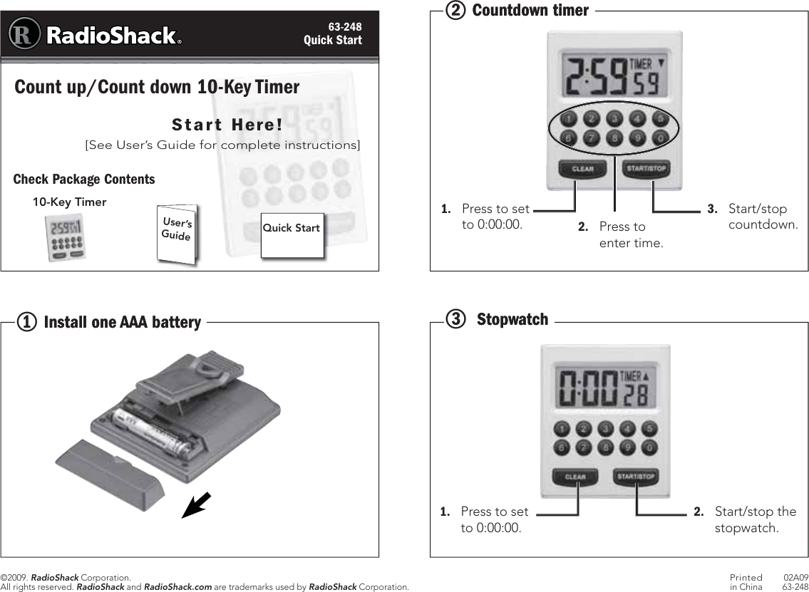 Page 1 of 1 - Radio-Shack Radio-Shack-63-248-Users-Manual-  Radio-shack-63-248-users-manual