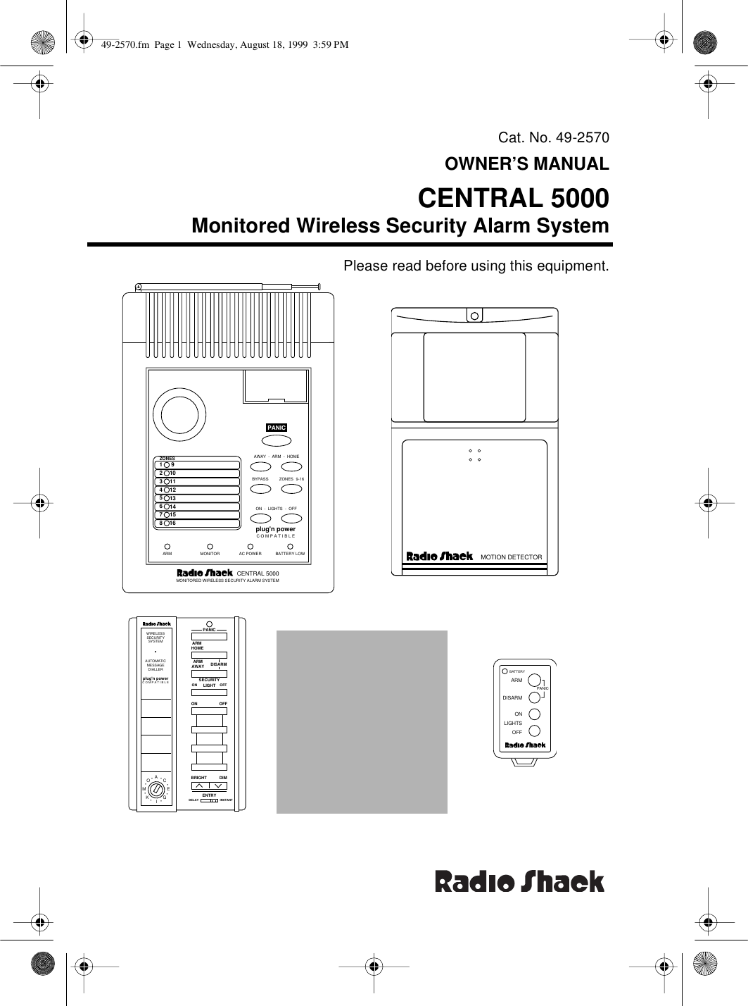 Radio Shack Central 49 2570 Users Manual