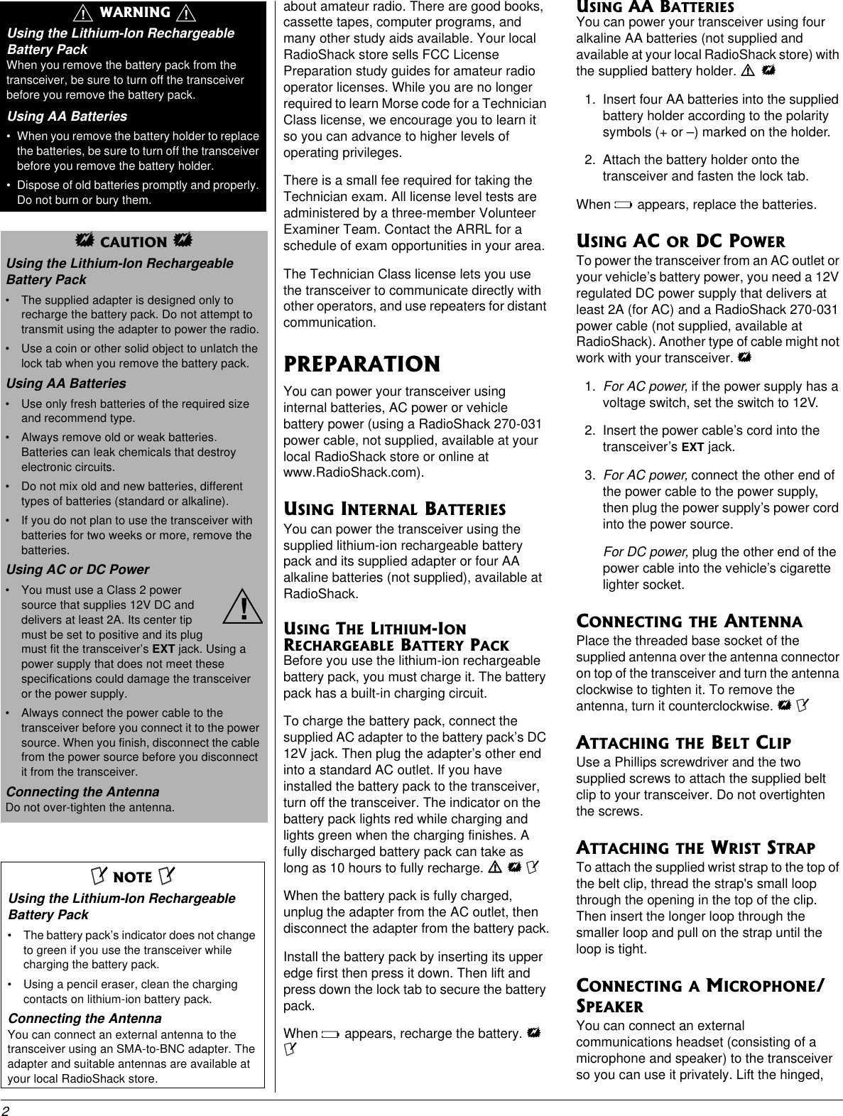 Page 2 of 11 - Radio-Shack Radio-Shack-Htx-420-Users-Manual- Www RadioShack With CircleR  Radio-shack-htx-420-users-manual