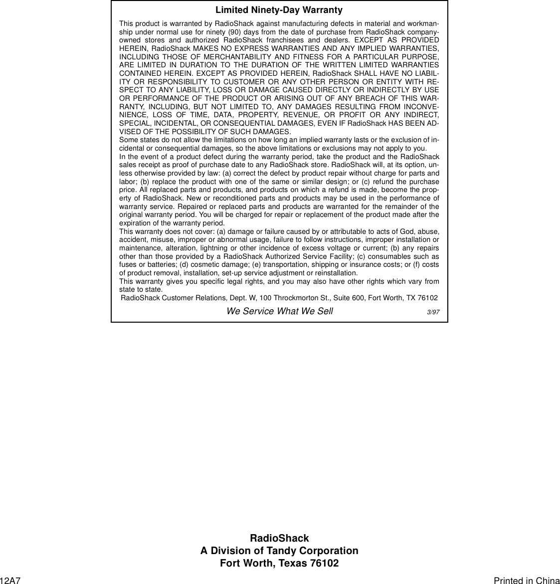 Page 2 of 4 - Radio-Shack Radio-Shack-Pro-100-Users-Manual- 20-282  Radio-shack-pro-100-users-manual
