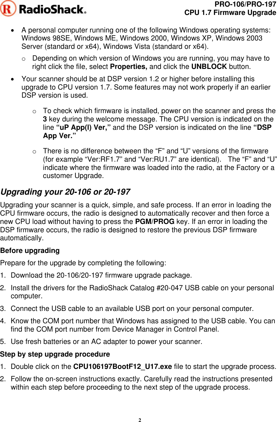 Page 2 of 3 - Radio-Shack Radio-Shack-Pro-106-Users-Manual- PRO-163/PRO-164 (20-163/20-164)  Radio-shack-pro-106-users-manual