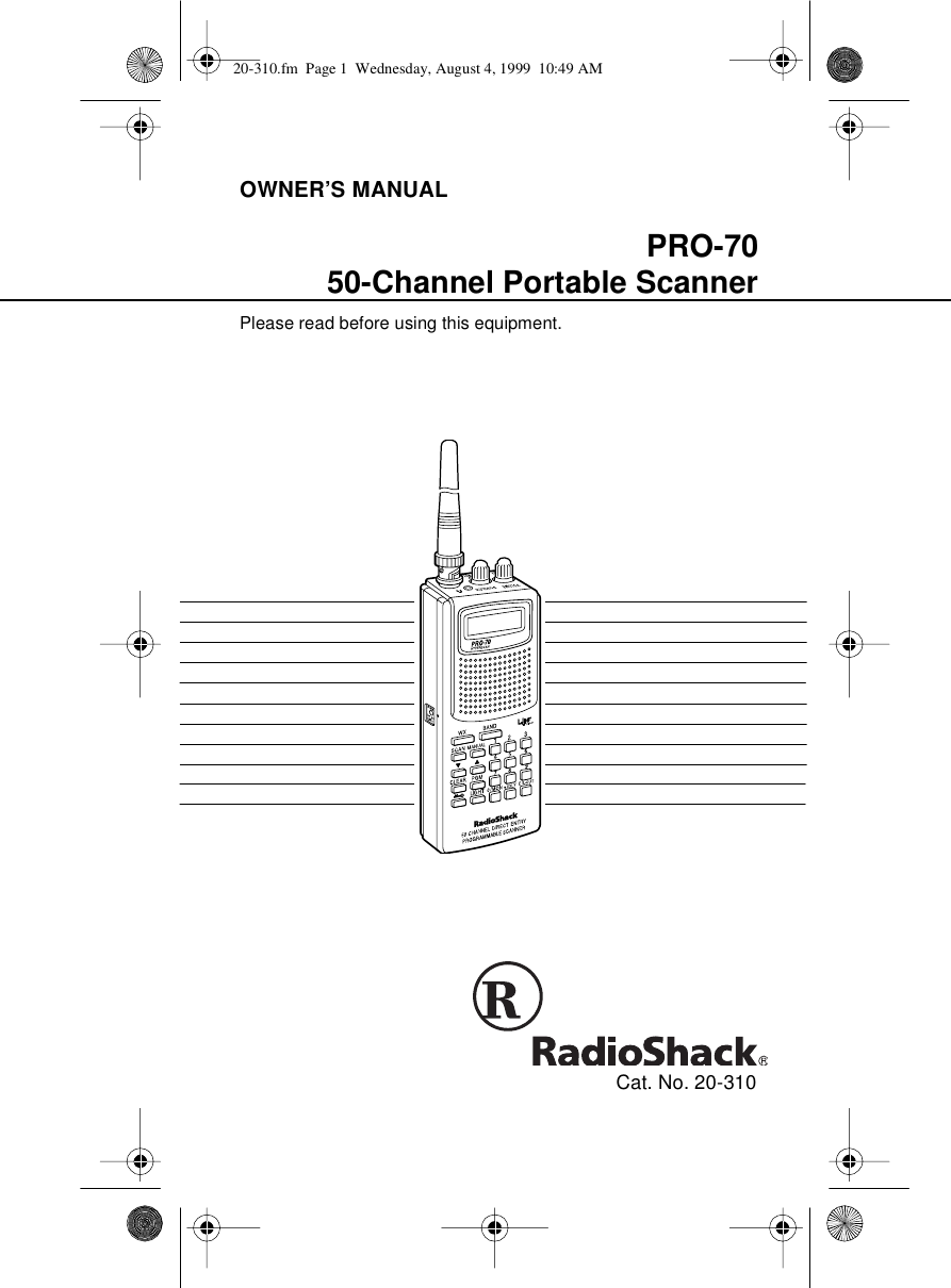 Radio Shack PRO-94 Manuel d'utilisateur téléchargement libre
