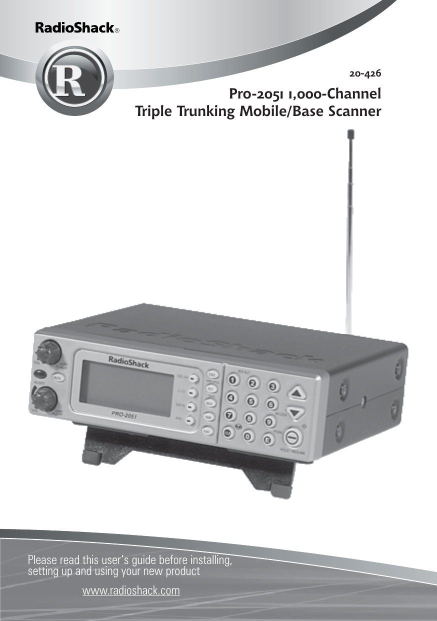 Radio Shack Scanner 20 426 Users Manual PRO 2051 Owners
