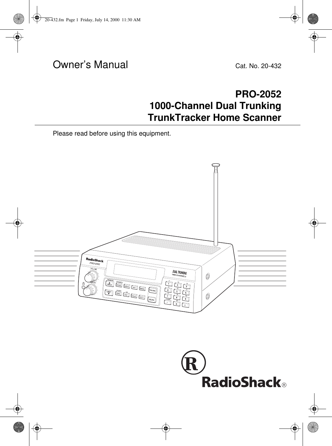Radio Shack Scanner Pro 2052 Users Manual 432_1