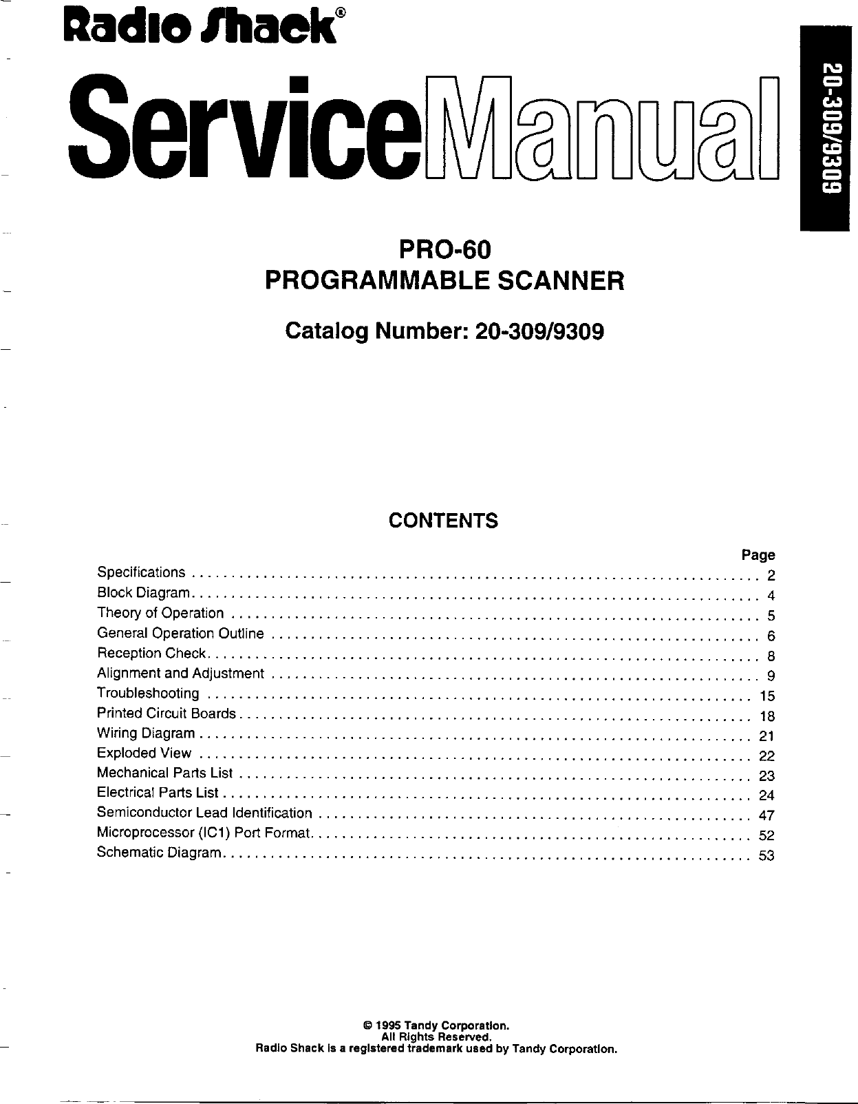 Radio Shack Scanner Pro 60 Users Manual