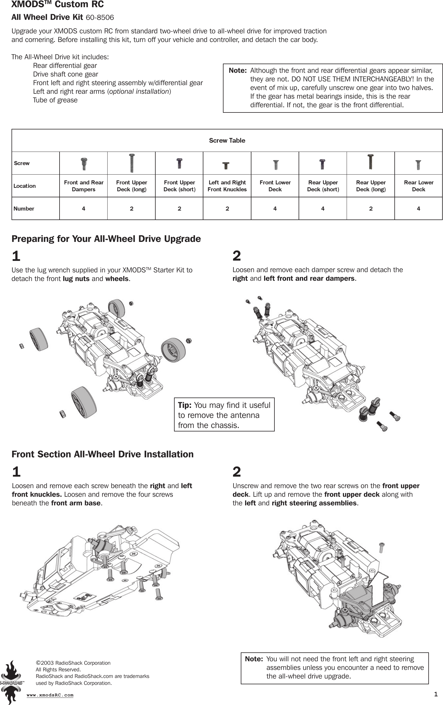 Page 1 of 2 - Radio-Shack Radio-Shack-Xmods-60-8506-Users-Manual- 60-8506.pmd  Radio-shack-xmods-60-8506-users-manual