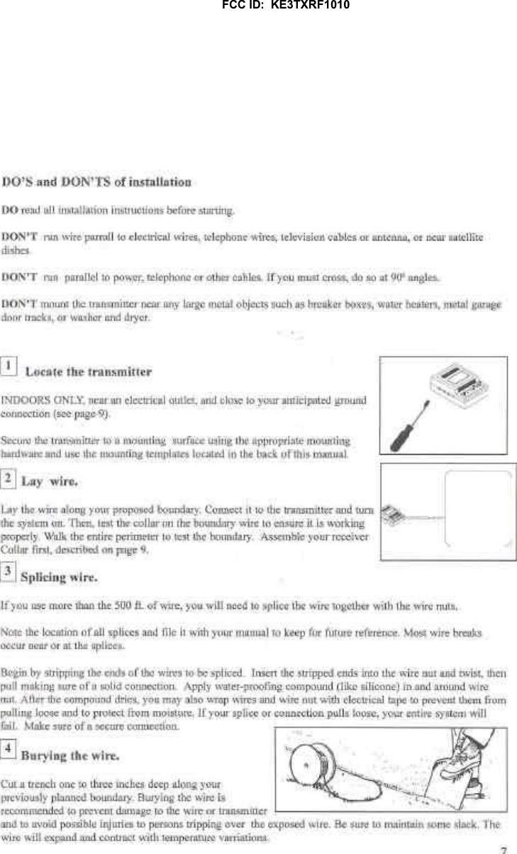 FCC ID:  KE3TXRF1010