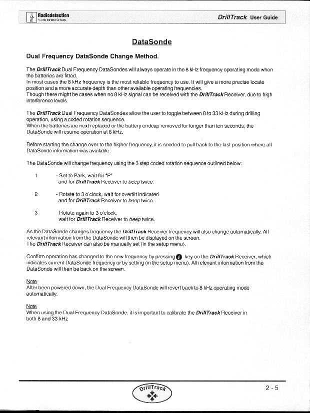 ND2099-DF-HP-1 Dual Frequency Datasonde User Manual