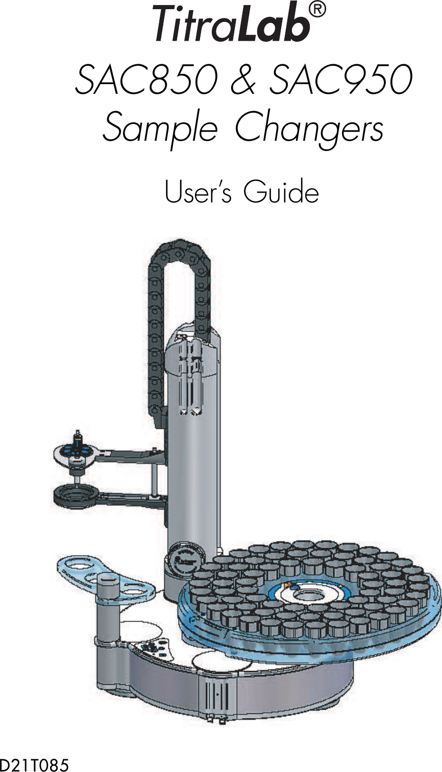 SAC850 &amp; SAC950Sample ChangersUser&rsquo;s GuideD21T085