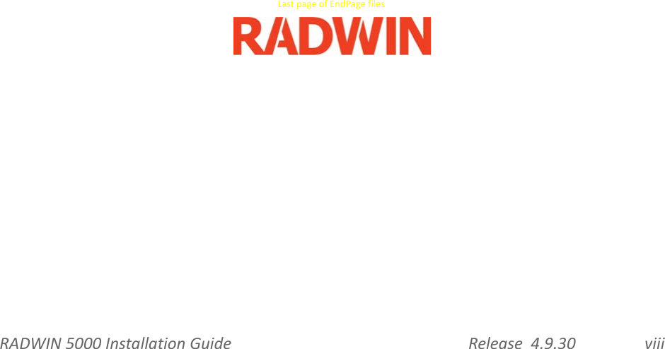 RADWIN5000InstallationGuide Release4.9.30 viiiLastpageofEndPagefiles