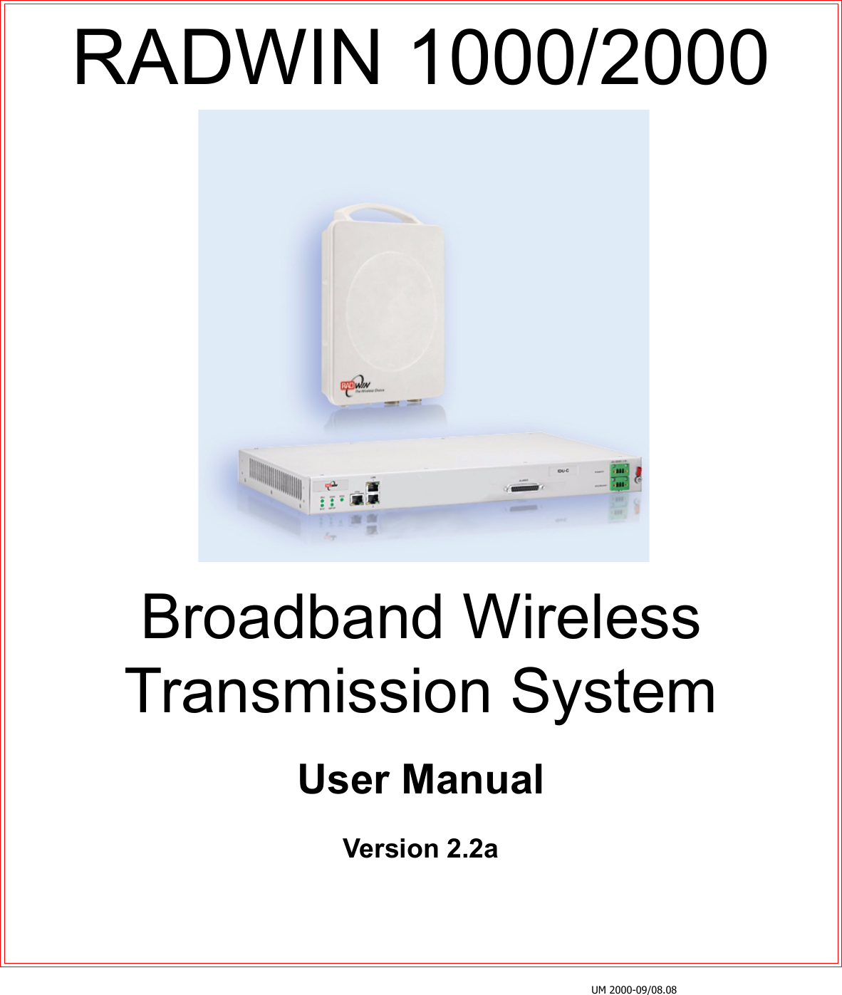 Radwin RW2054 Outdoor radio unit operating in 5.3/5.4 GHz band User ...