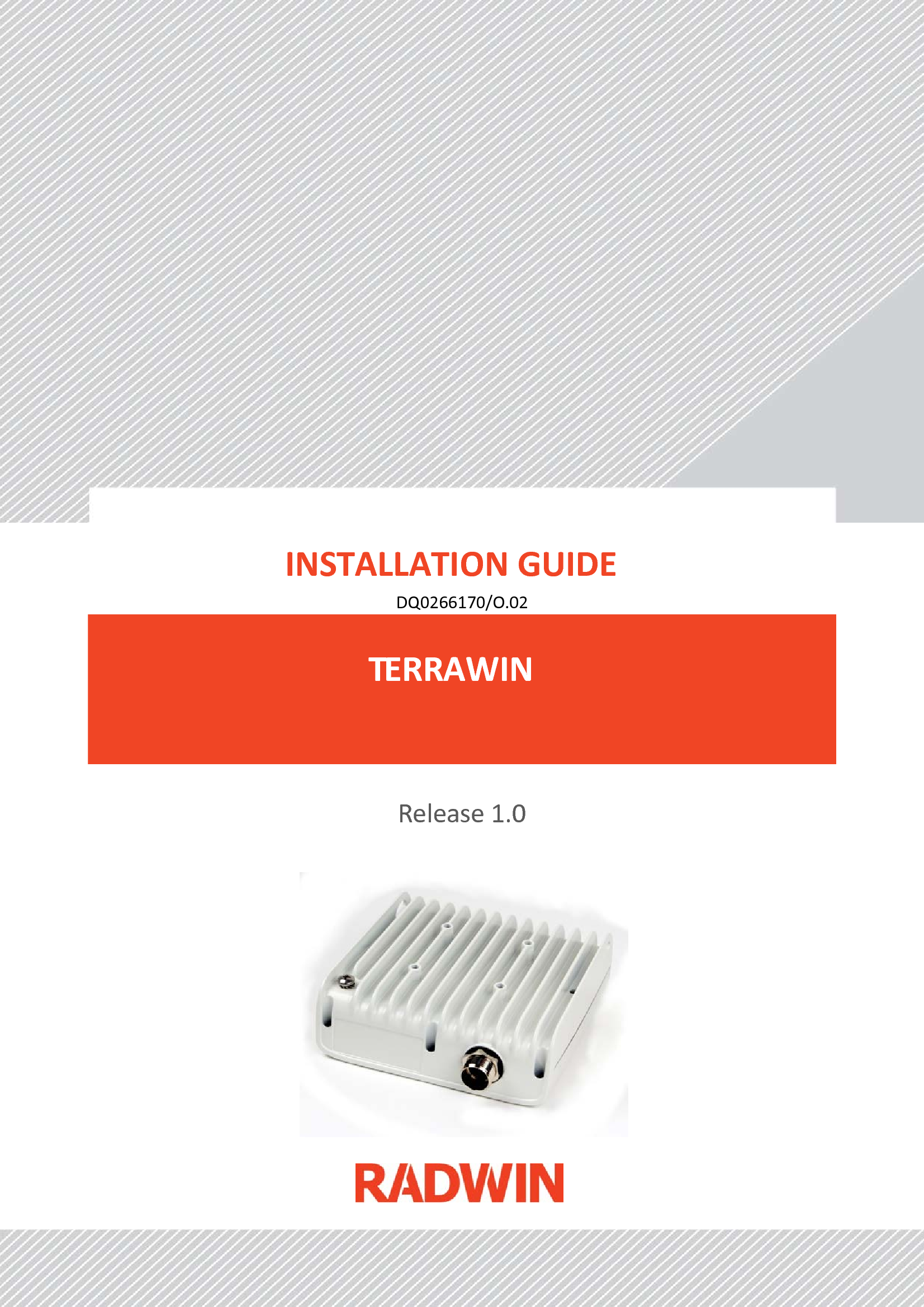 Radwin TRWN G Point To Point Point To Multipoint GHz Radio Transceiver User Manual UM