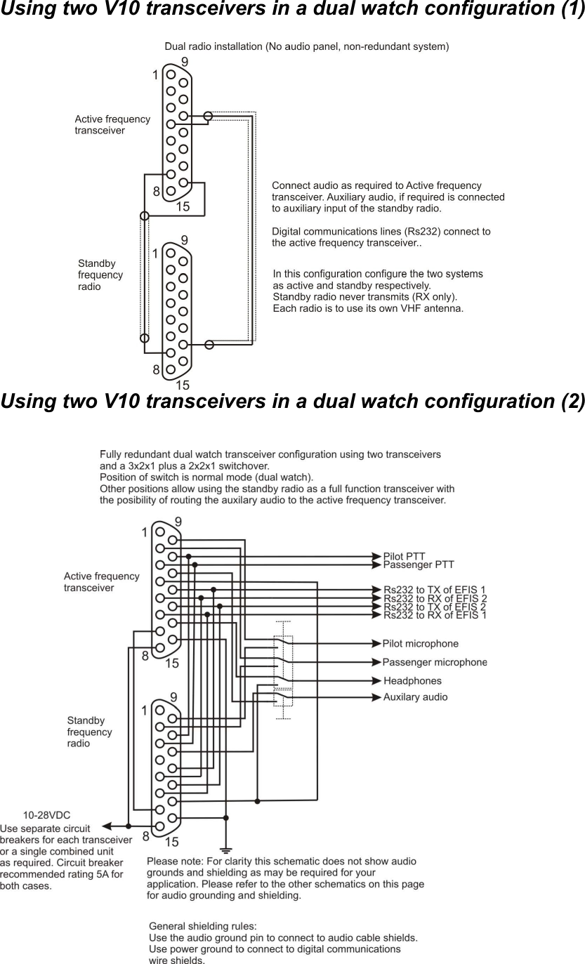 Using two V10 transceivers in a dual watch configuration (1)Using two V10 transceivers in a dual watch configuration (2)