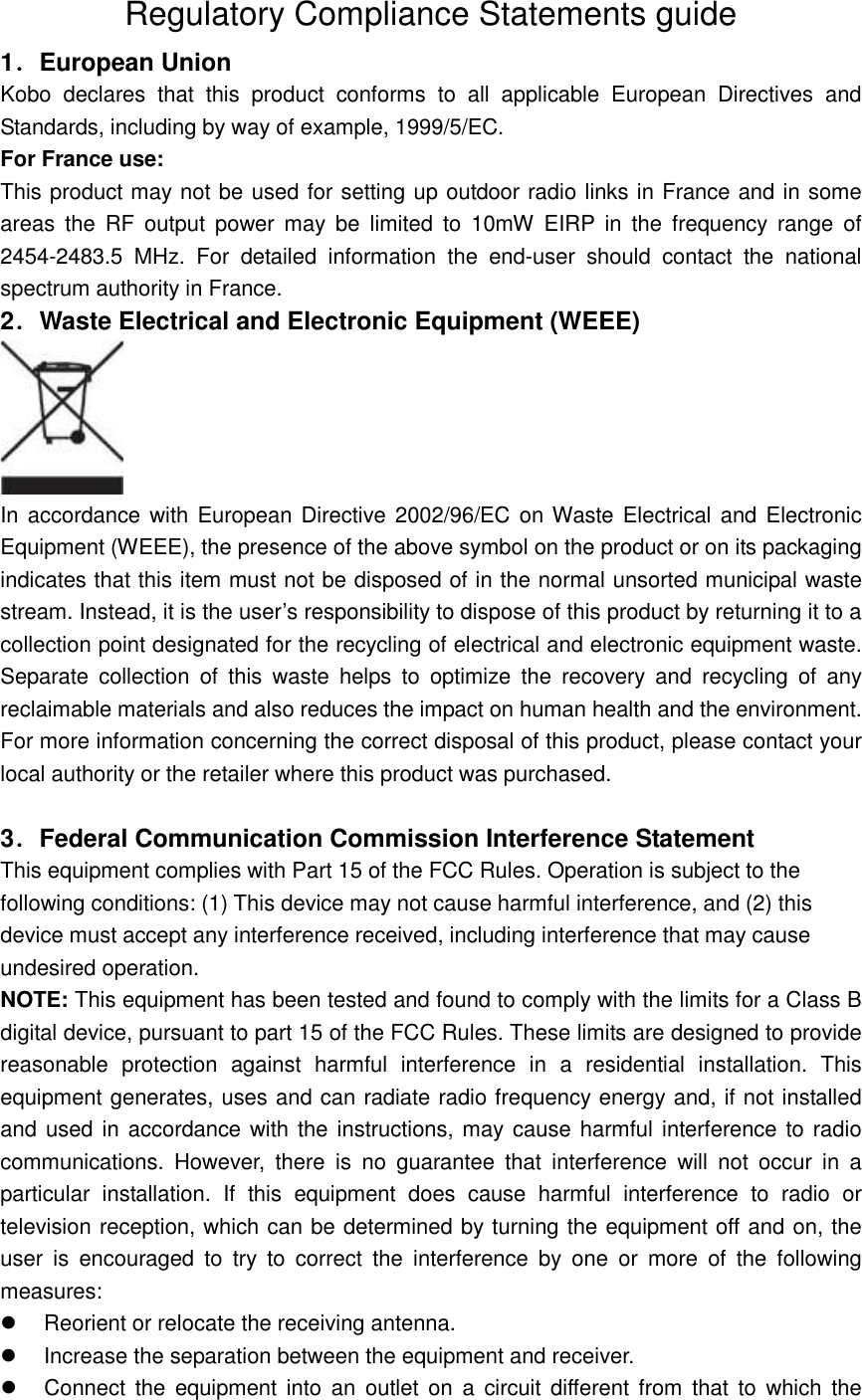 rakuten-kobo-kobon905-ereader-user-manual-kebo-compliance-statement-rev1-0