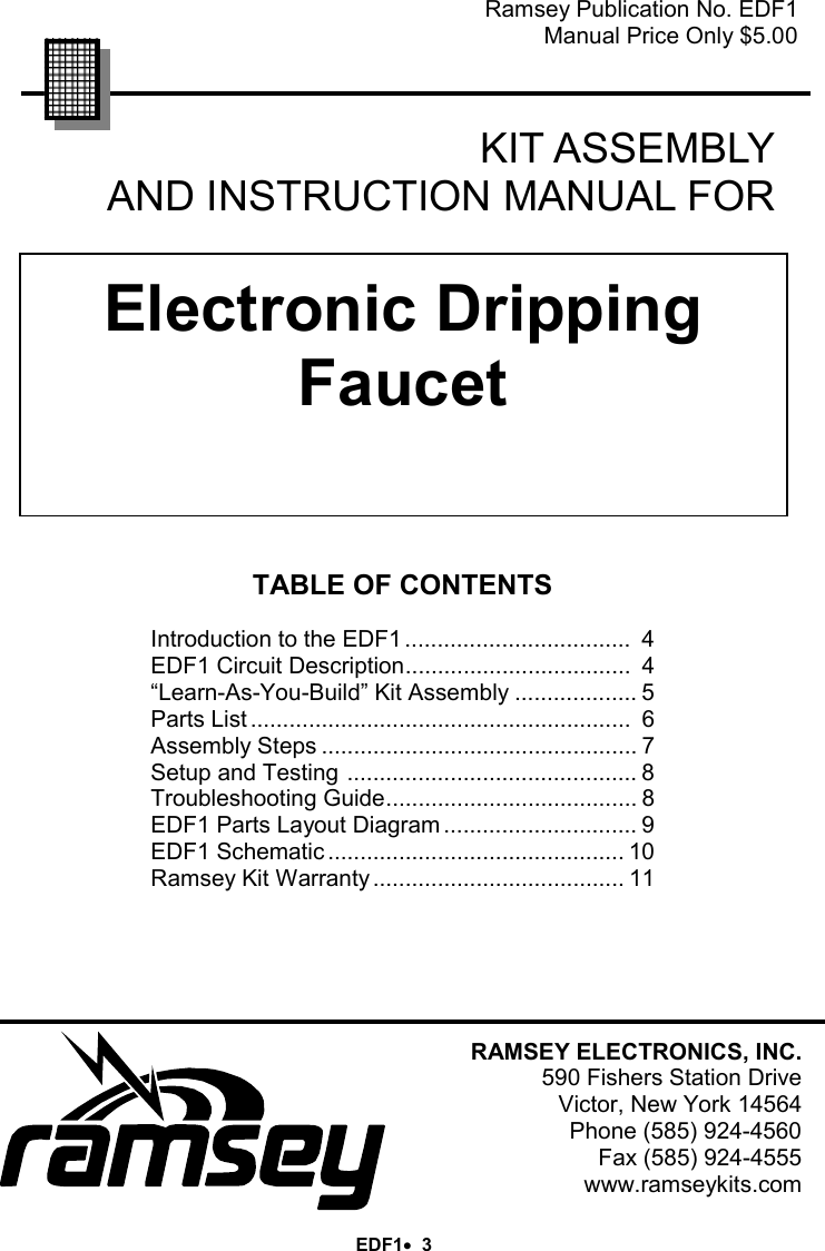 Page 3 of 12 - Ramsey-Electronics Ramsey-Electronics-Fan-Edf1-Users-Manual- EDF1  Ramsey-electronics-fan-edf1-users-manual