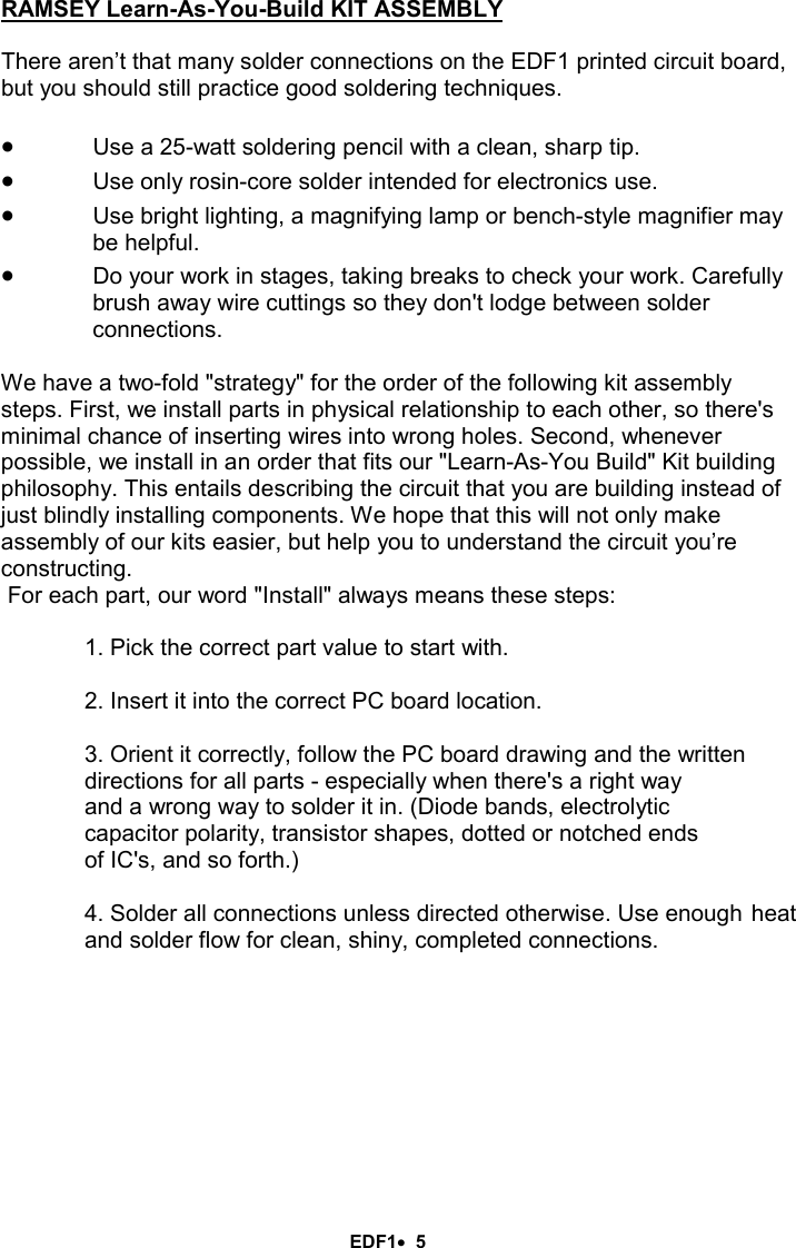 Page 5 of 12 - Ramsey-Electronics Ramsey-Electronics-Fan-Edf1-Users-Manual- EDF1  Ramsey-electronics-fan-edf1-users-manual