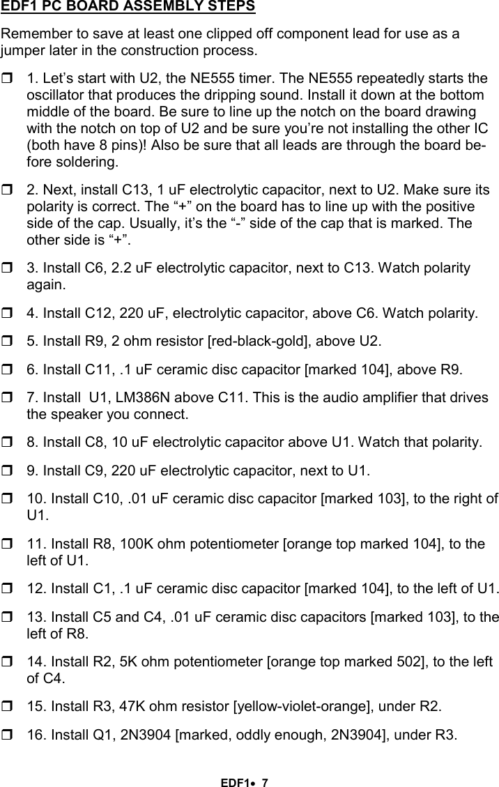 Page 7 of 12 - Ramsey-Electronics Ramsey-Electronics-Fan-Edf1-Users-Manual- EDF1  Ramsey-electronics-fan-edf1-users-manual