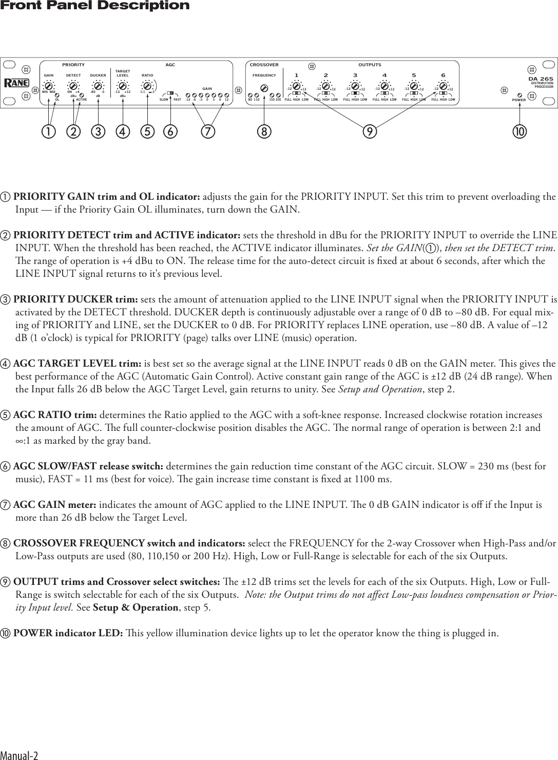 Page 2 of 4 - Rane Rane-Rane-Stereo-Amplifier-Da-26S-Users-Manual- DA 26S Manual  Rane-rane-stereo-amplifier-da-26s-users-manual