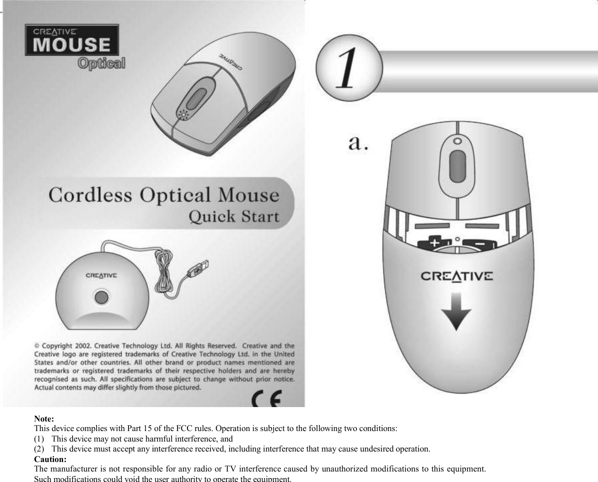  Note: This device complies with Part 15 of the FCC rules. Operation is subject to the following two conditions: (1) This device may not cause harmful interference, and (2) This device must accept any interference received, including interference that may cause undesired operation.  Caution: The manufacturer is not responsible for any radio or TV interference caused by unauthorized modifications to this equipment. Such modifications could void the user authority to operate the equipment. 