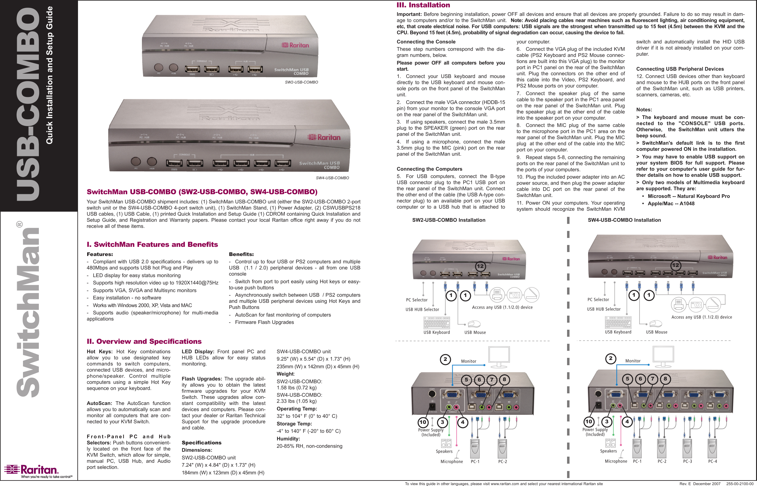 Page 1 of 2 - Raritan-Computer Raritan-Computer-Switchman-Usb-Combo-Sw2-Users-Manual-  Raritan-computer-switchman-usb-combo-sw2-users-manual