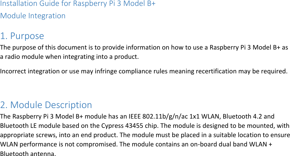 Page 1 of Raspberry Pi RPI3BP Single Board Computer User Manual Installation Guide
