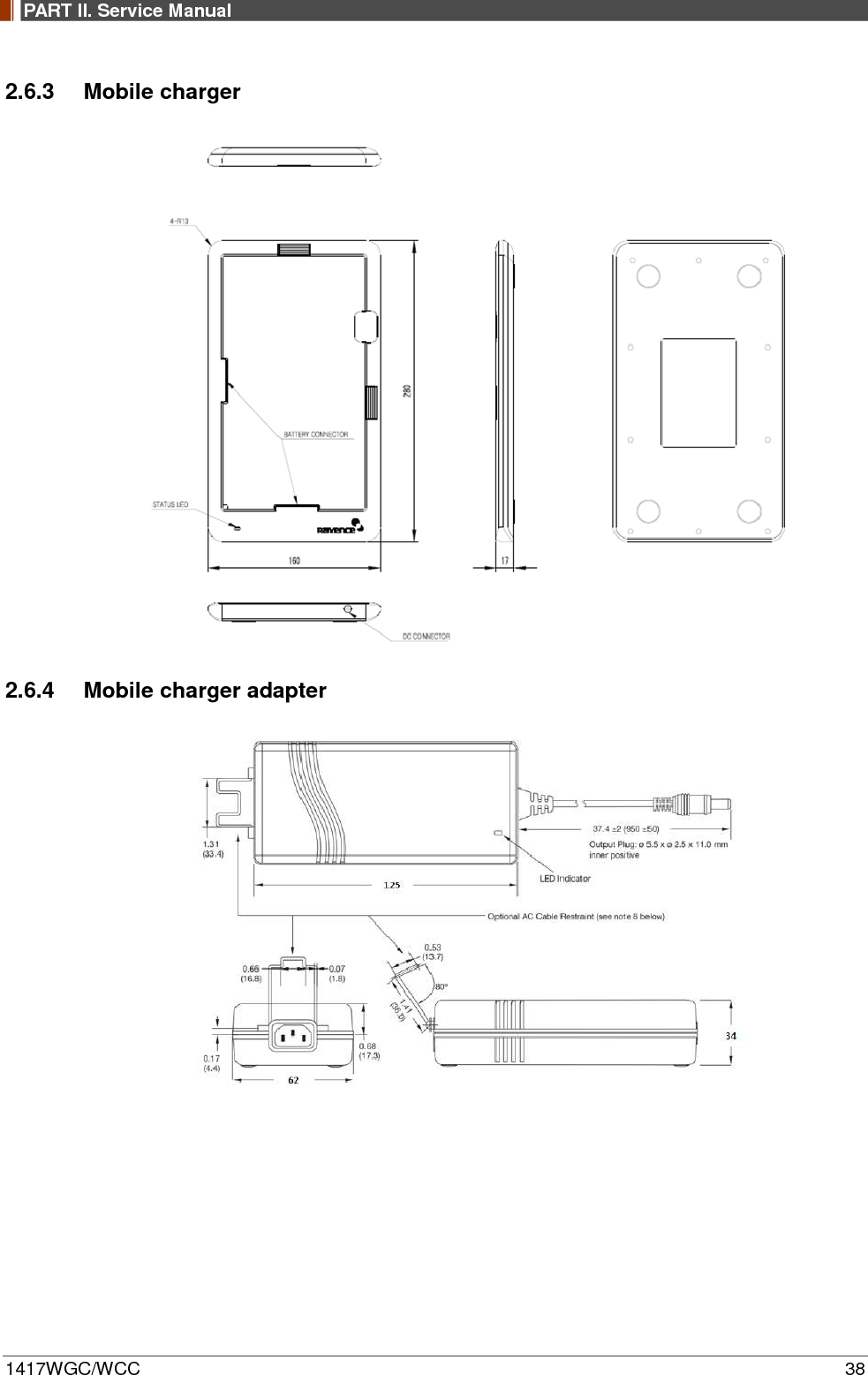PART II. Service Manual  1417WGC/WCC 38 2.6.3 Mobile charger  2.6.4 Mobile charger adapter  
