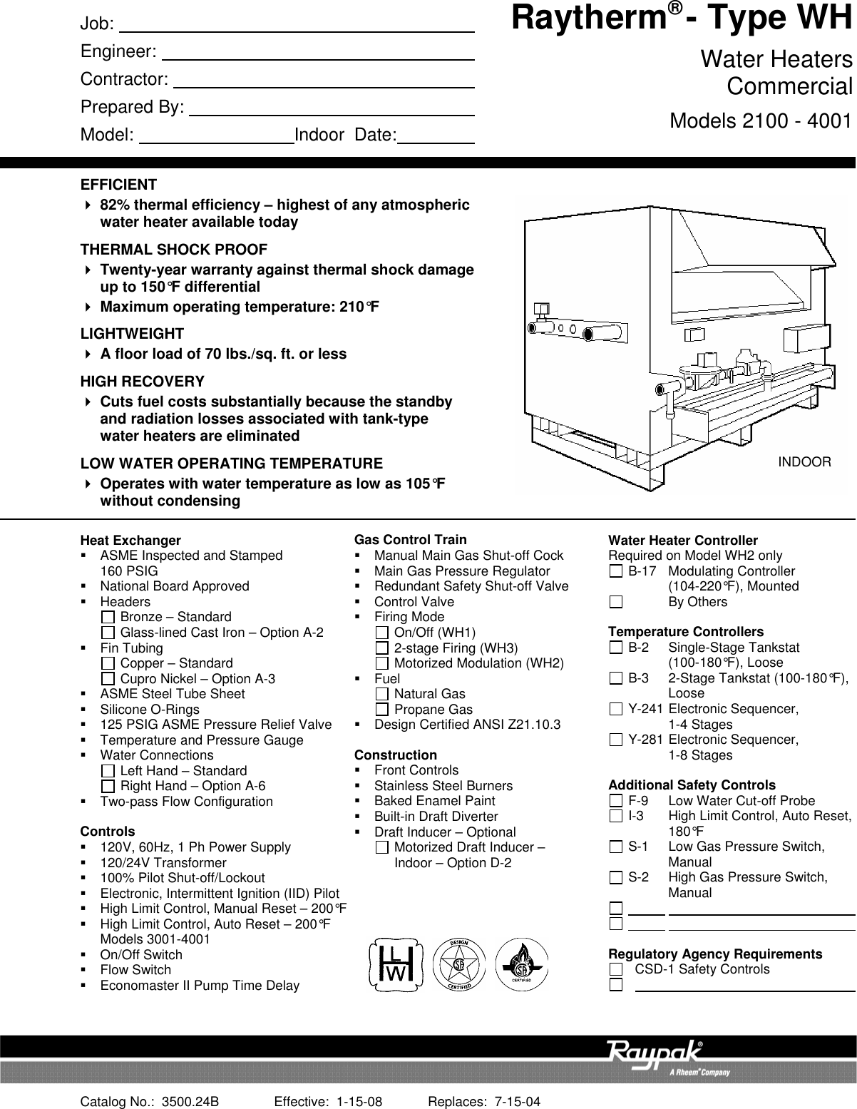 Page 1 of 2 - Raypak Raypak-2100-4001-Users-Manual 3500.24B