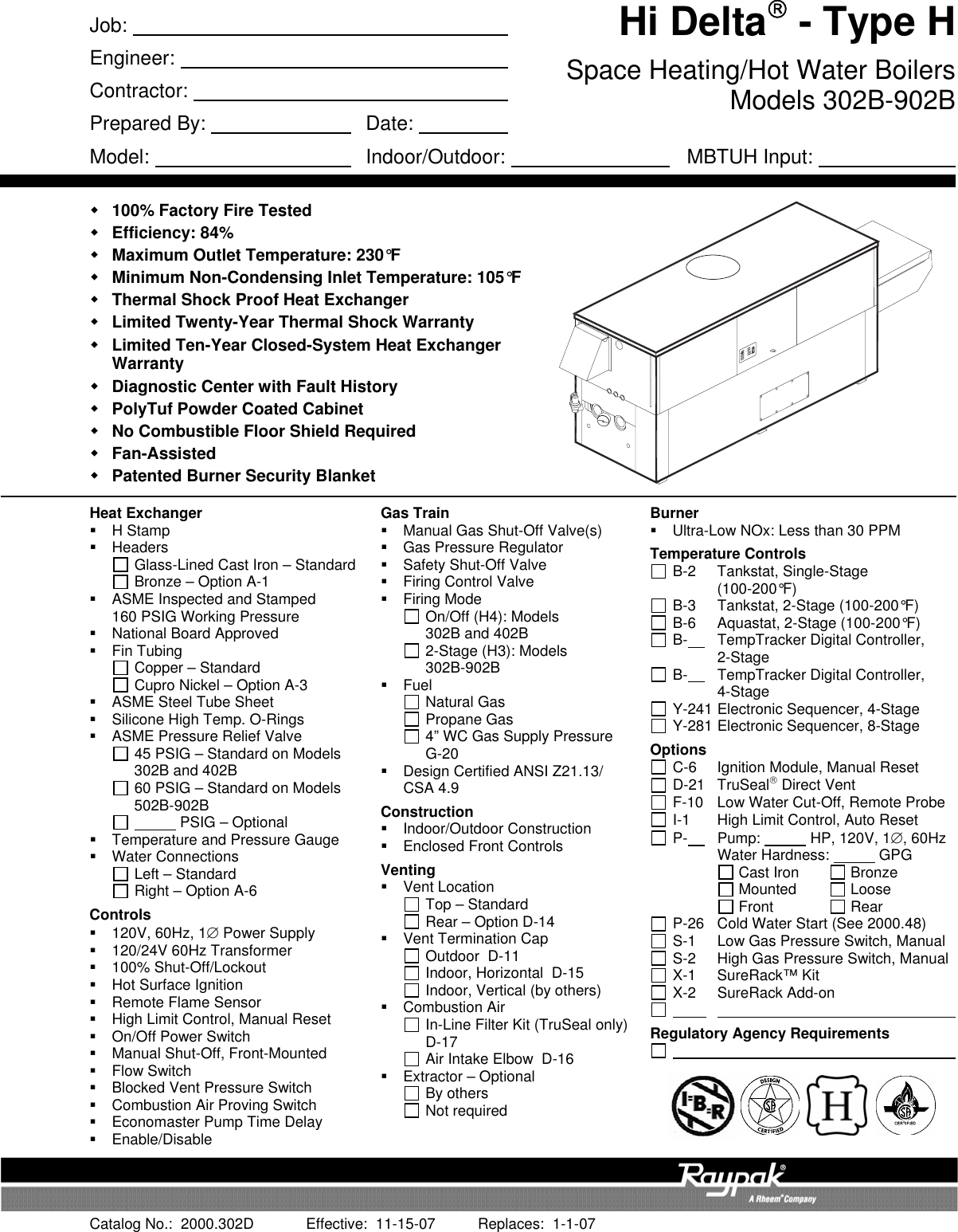 Page 1 of 2 - Raypak Raypak-302B-902B-Users-Manual 2000.302D