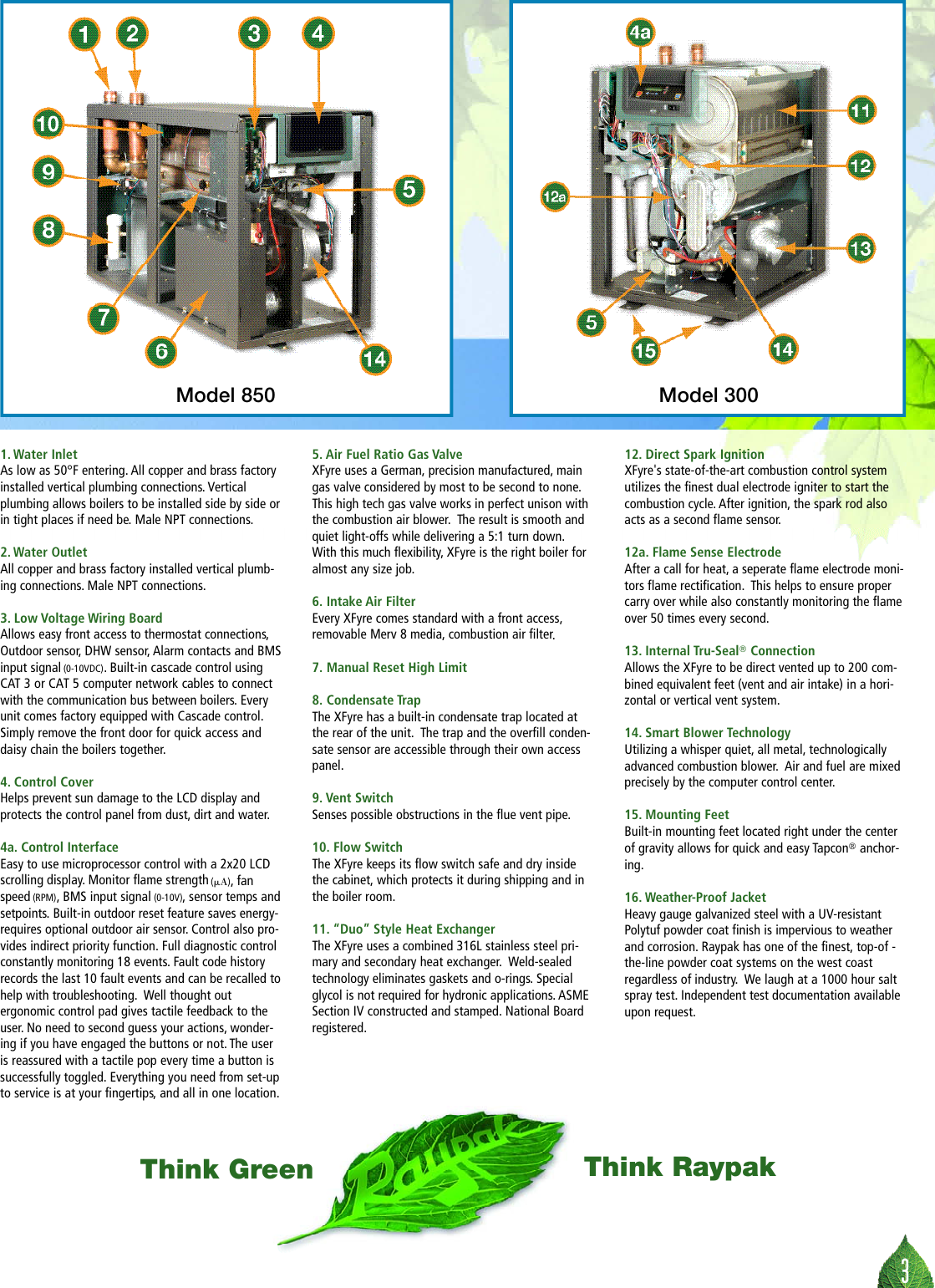 Page 3 of 8 - Raypak Raypak-Xfyre-300-Users-Manual- 1000.22B XFyre Brochure 8 Page  Raypak-xfyre-300-users-manual