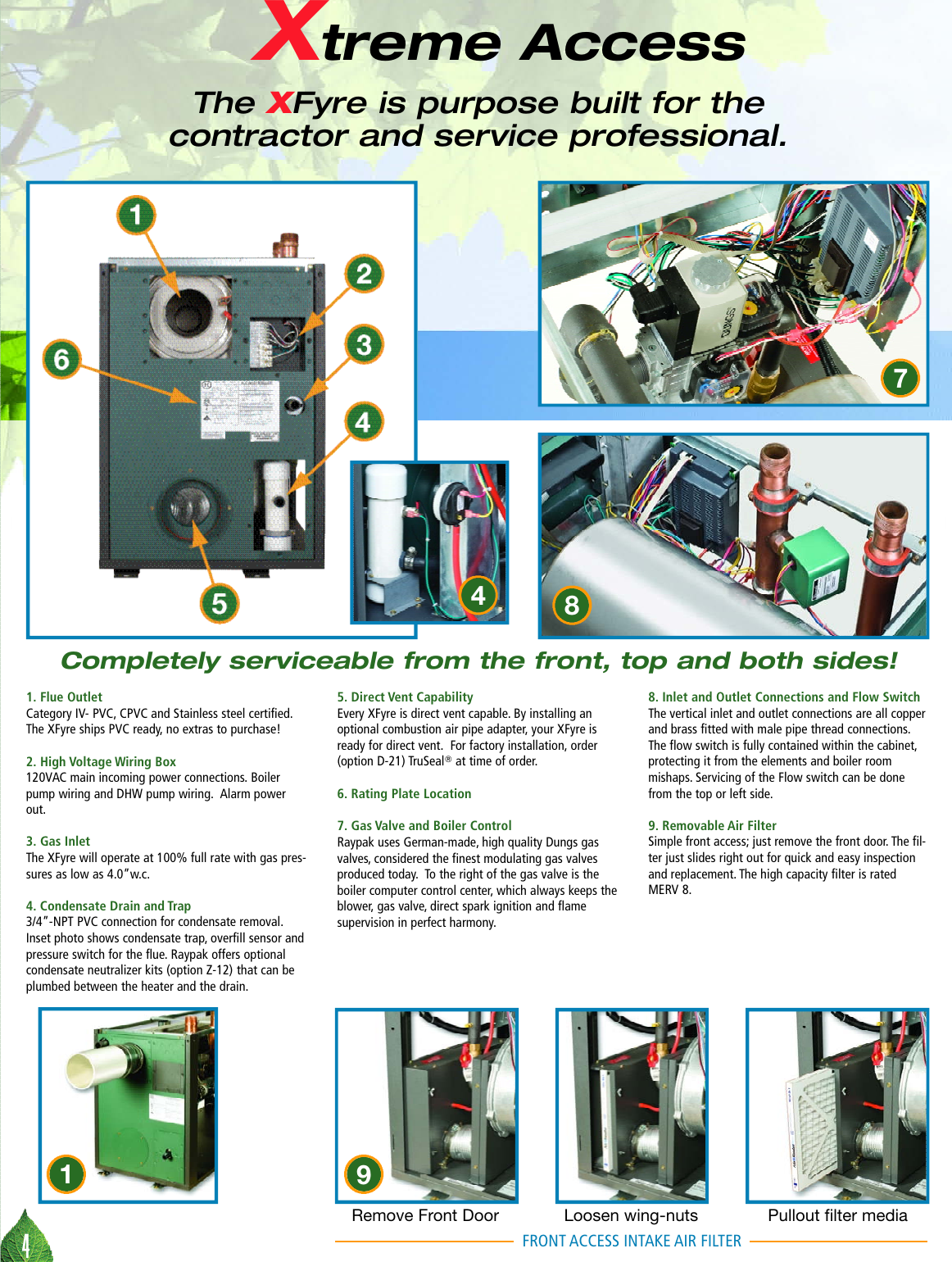 Page 4 of 8 - Raypak Raypak-Xfyre-300-Users-Manual- 1000.22B XFyre Brochure 8 Page  Raypak-xfyre-300-users-manual