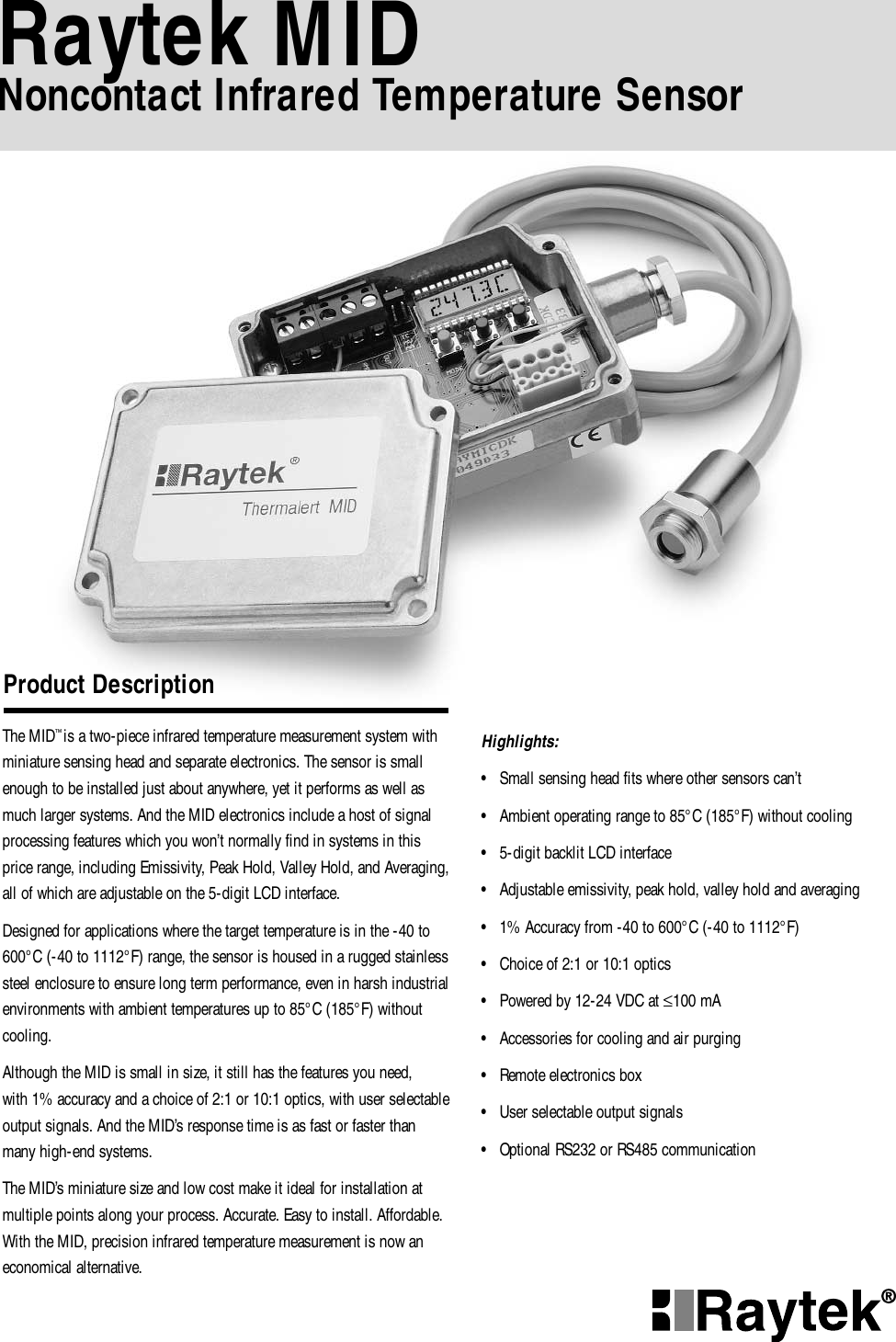 Page 1 of 2 - Raytek Raytek-Mid-Users-Manual- MID  Raytek-mid-users-manual