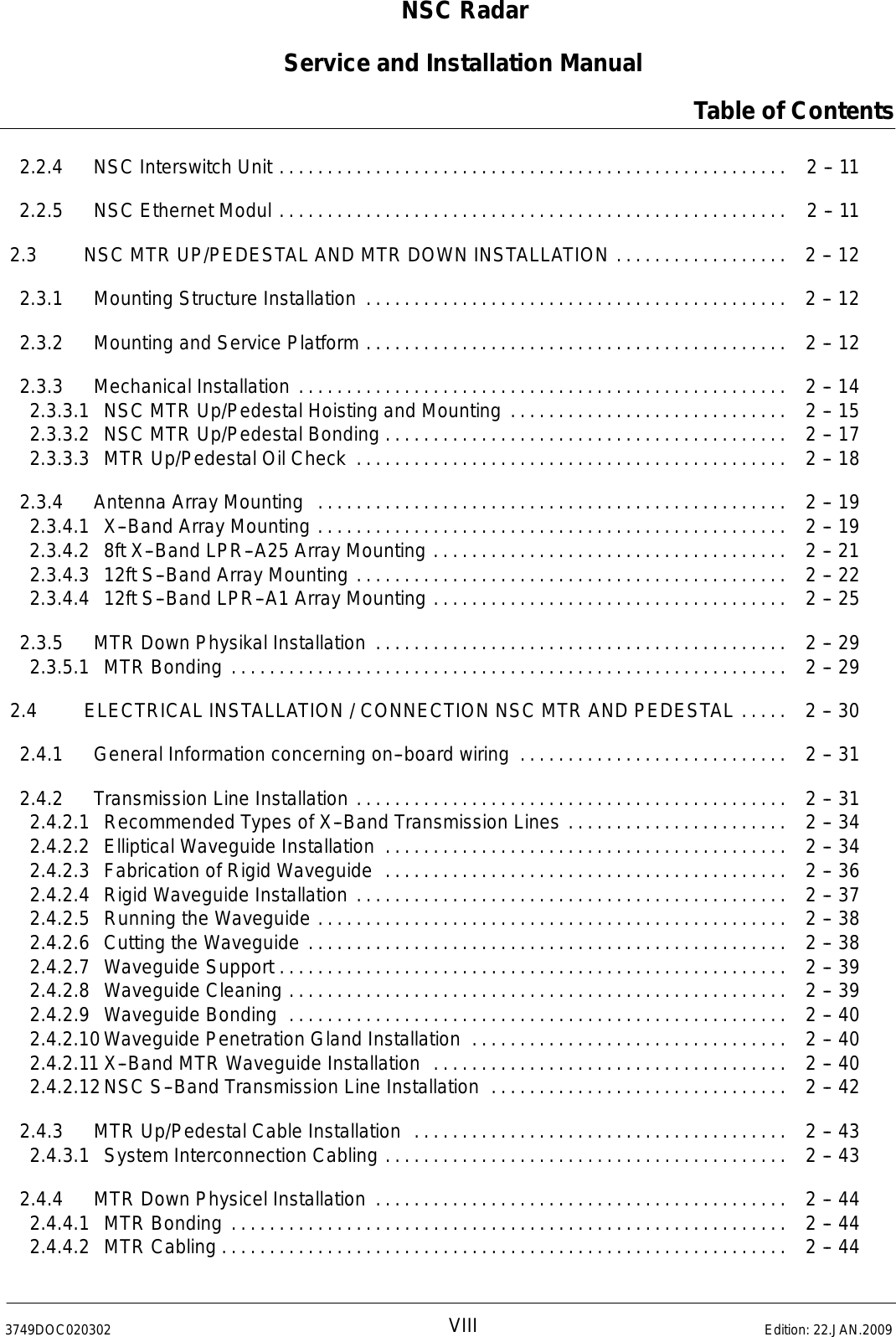 Page 10 of Raytheon Anschuetz High Seas 9RAN-SUR-25U Marine Radar User Manual Titel