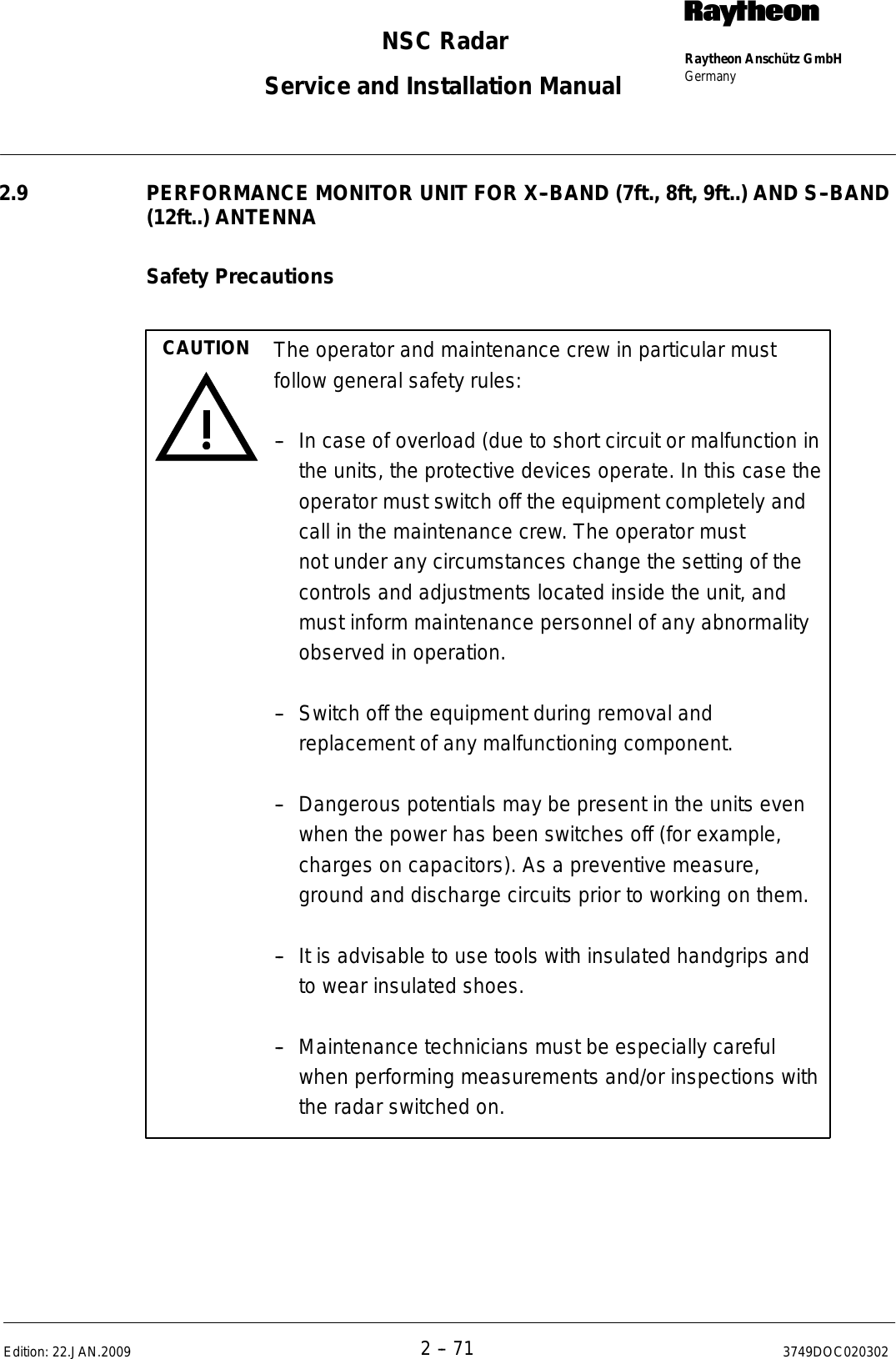 Page 103 of Raytheon Anschuetz High Seas 9RAN-SUR-25U Marine Radar User Manual Titel