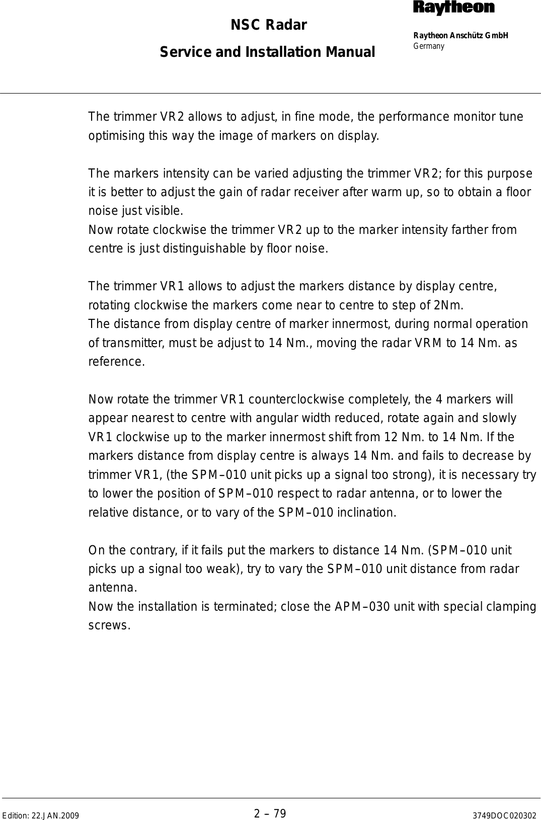 Page 111 of Raytheon Anschuetz High Seas 9RAN-SUR-25U Marine Radar User Manual Titel