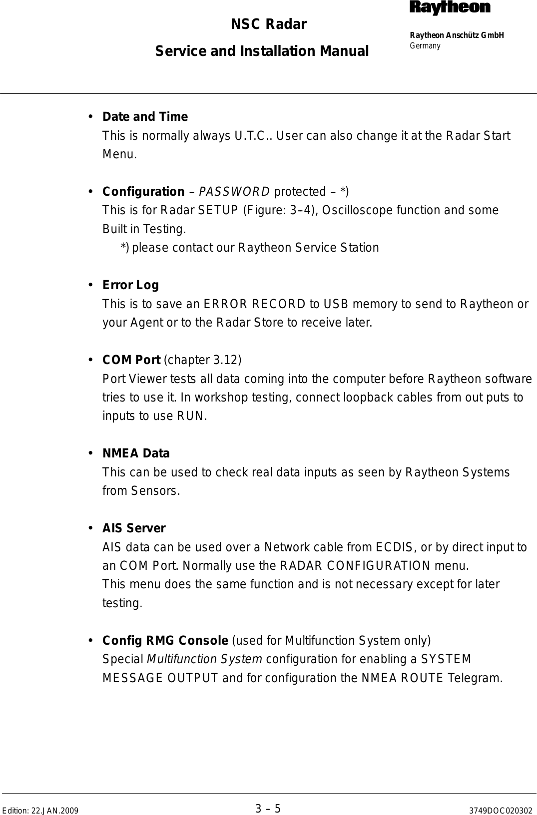 Page 126 of Raytheon Anschuetz High Seas 9RAN-SUR-25U Marine Radar User Manual Titel