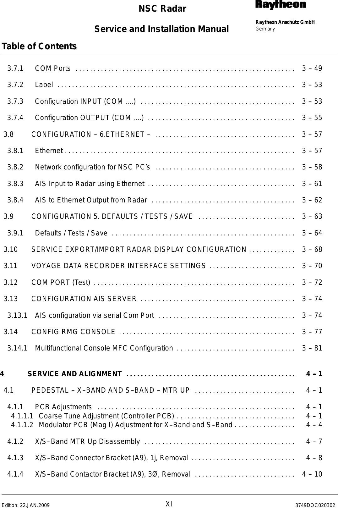 Page 13 of Raytheon Anschuetz High Seas 9RAN-SUR-25U Marine Radar User Manual Titel