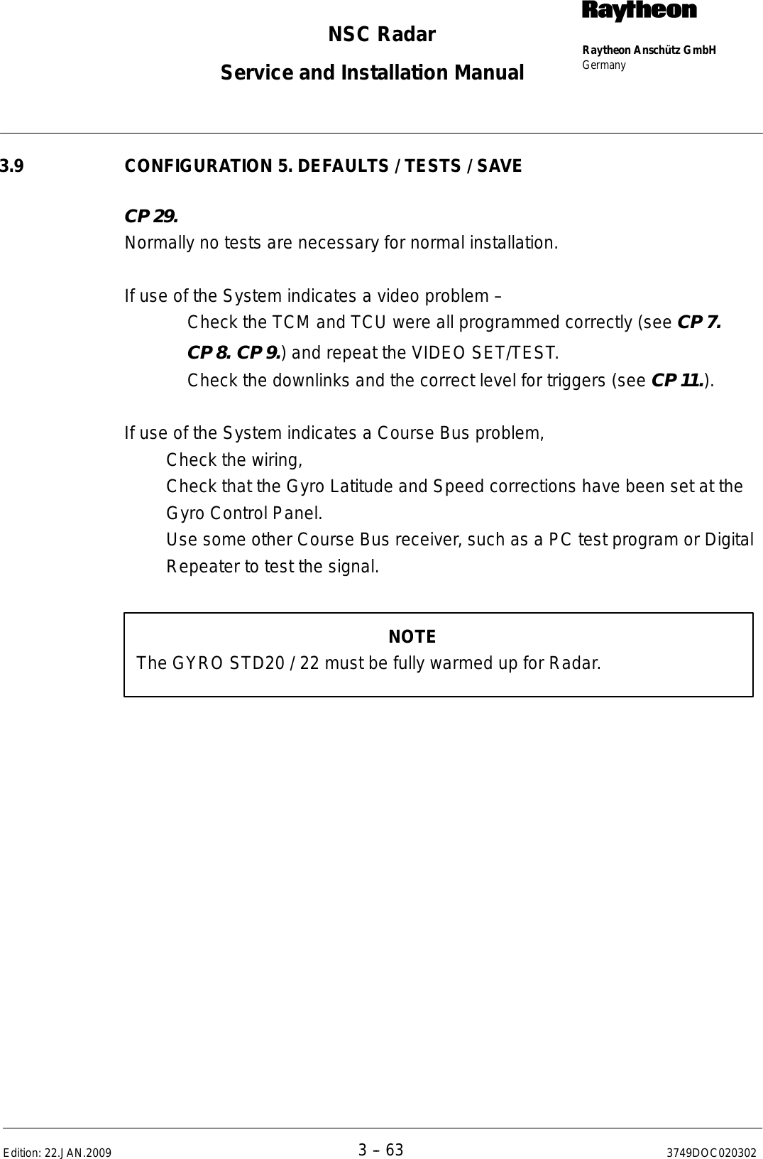 Page 184 of Raytheon Anschuetz High Seas 9RAN-SUR-25U Marine Radar User Manual Titel