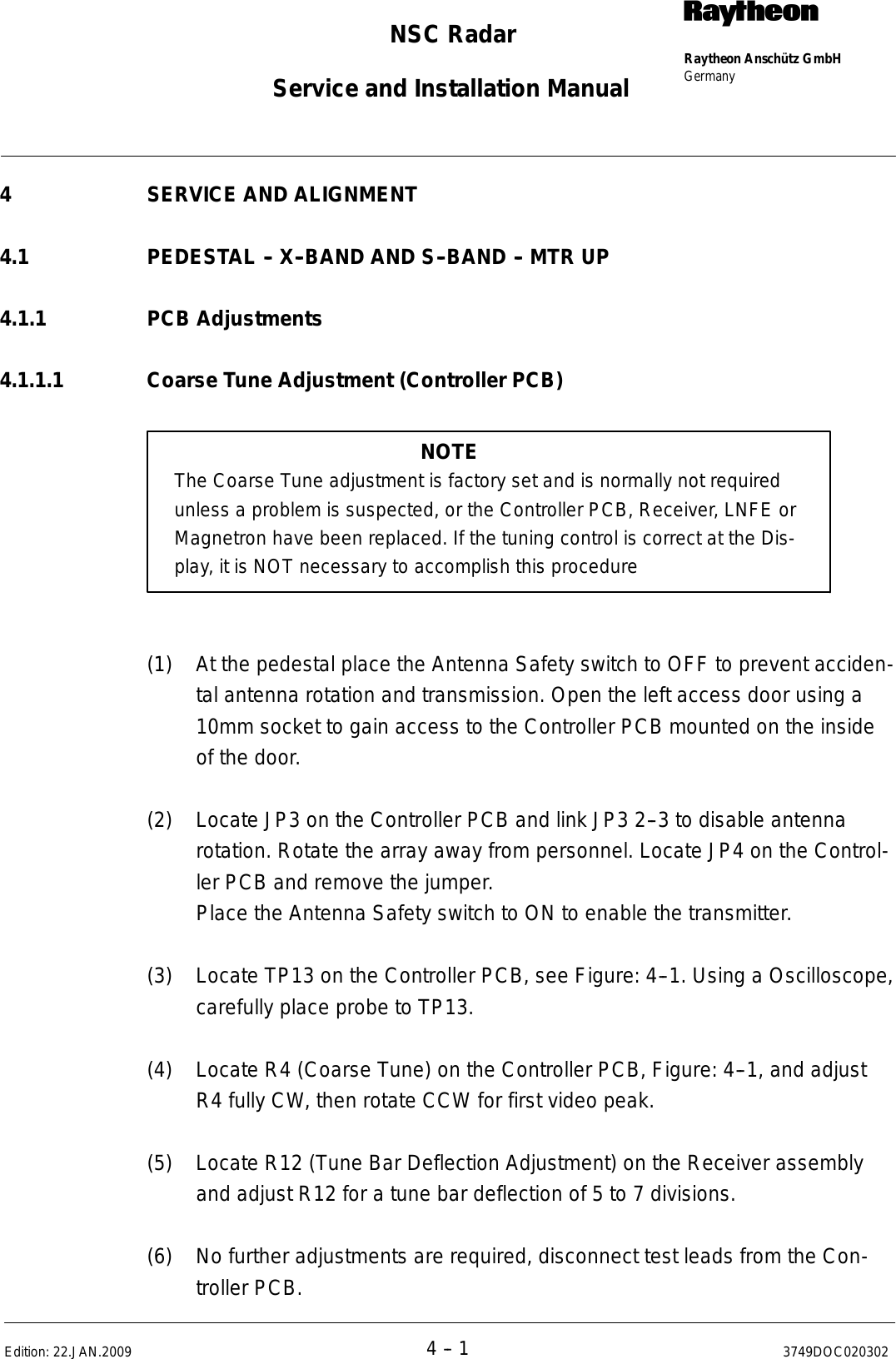 Page 204 of Raytheon Anschuetz High Seas 9RAN-SUR-25U Marine Radar User Manual Titel