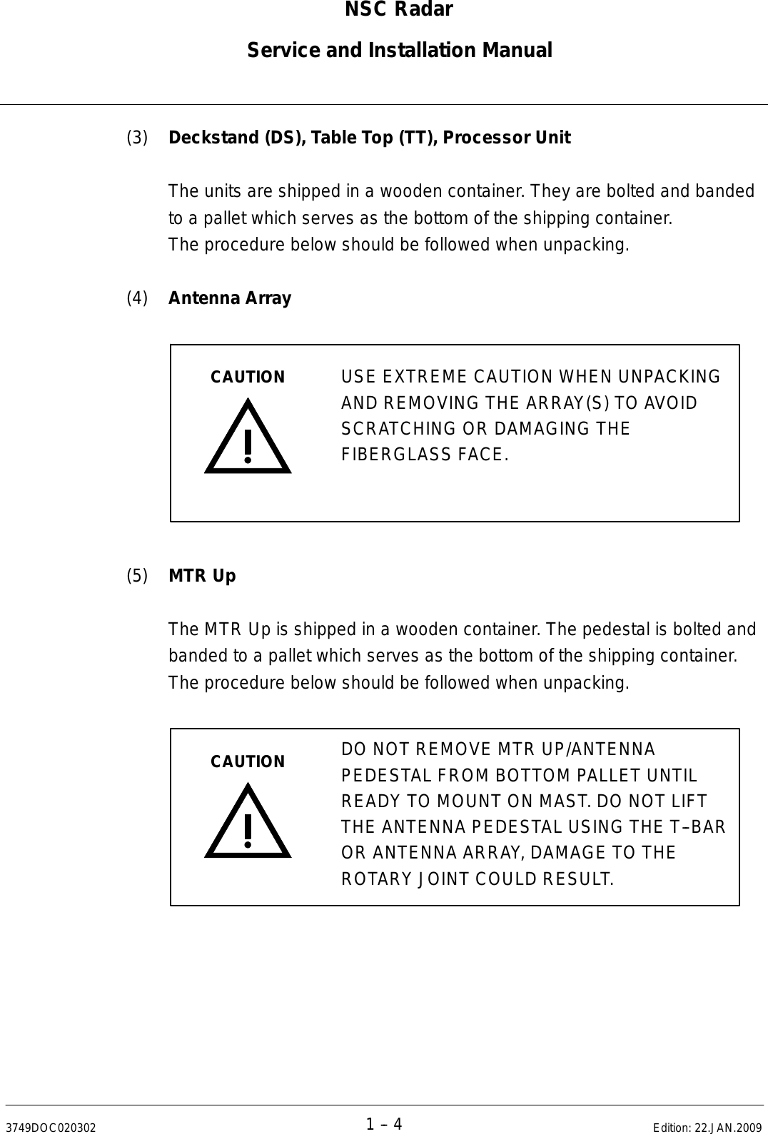 Page 22 of Raytheon Anschuetz High Seas 9RAN-SUR-25U Marine Radar User Manual Titel