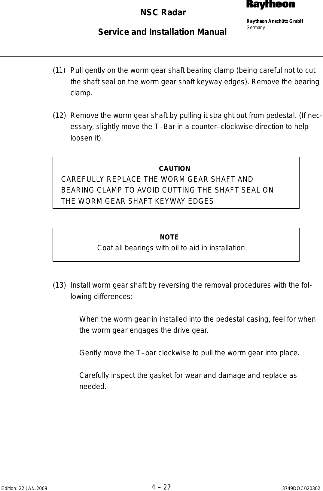 Page 230 of Raytheon Anschuetz High Seas 9RAN-SUR-25U Marine Radar User Manual Titel