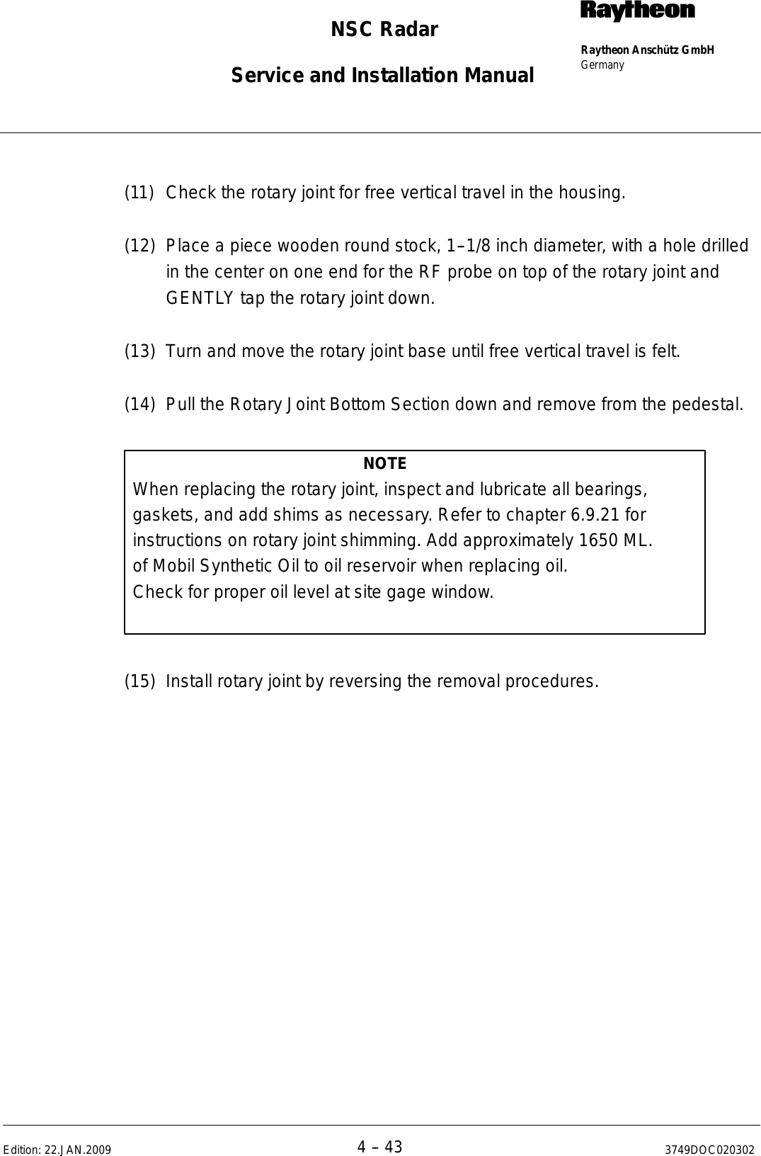 Page 246 of Raytheon Anschuetz High Seas 9RAN-SUR-25U Marine Radar User Manual Titel