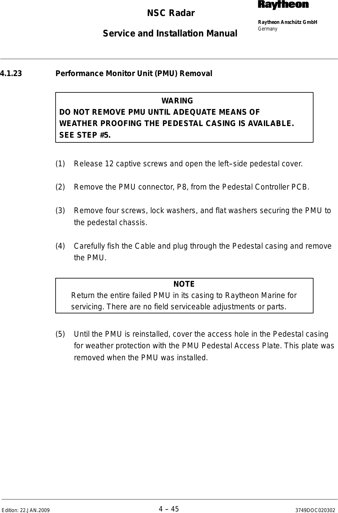 Page 248 of Raytheon Anschuetz High Seas 9RAN-SUR-25U Marine Radar User Manual Titel