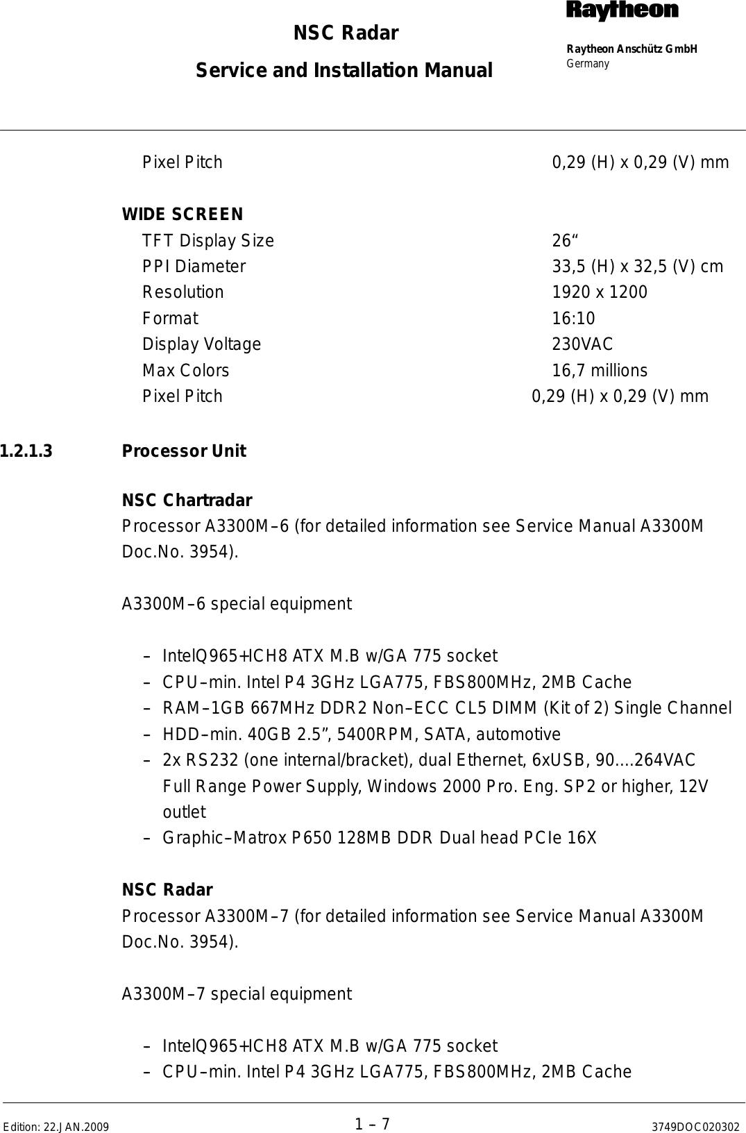 Page 25 of Raytheon Anschuetz High Seas 9RAN-SUR-25U Marine Radar User Manual Titel